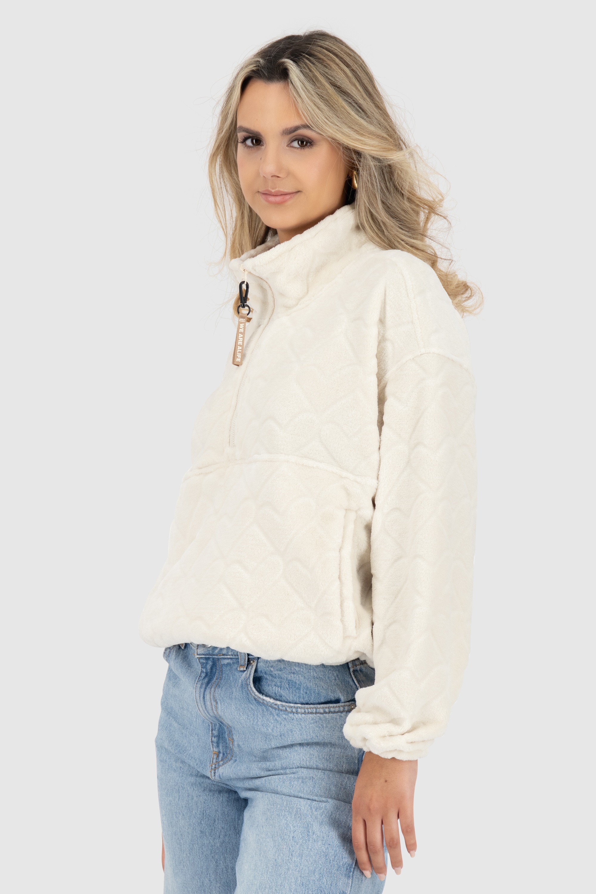 Thumbnail - Alife & Kickin Sweatshirt "Damen LilianAK G" Kuschliger Teddy Pullover mit zwei seitlichen Eingriffstaschen