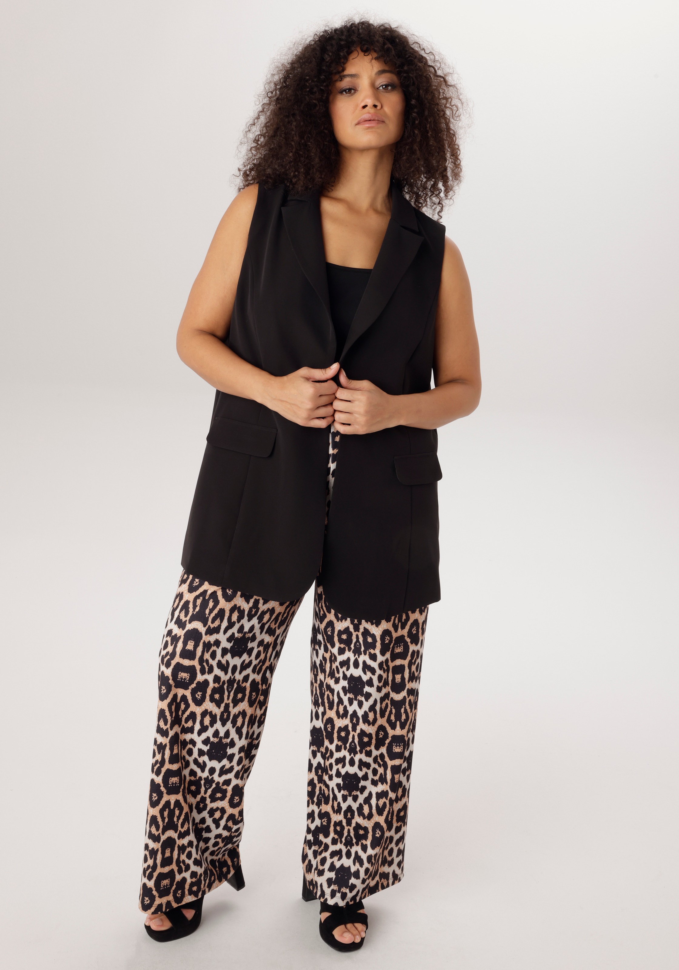 Aniston Plus Long Vest Women's Black 46 3