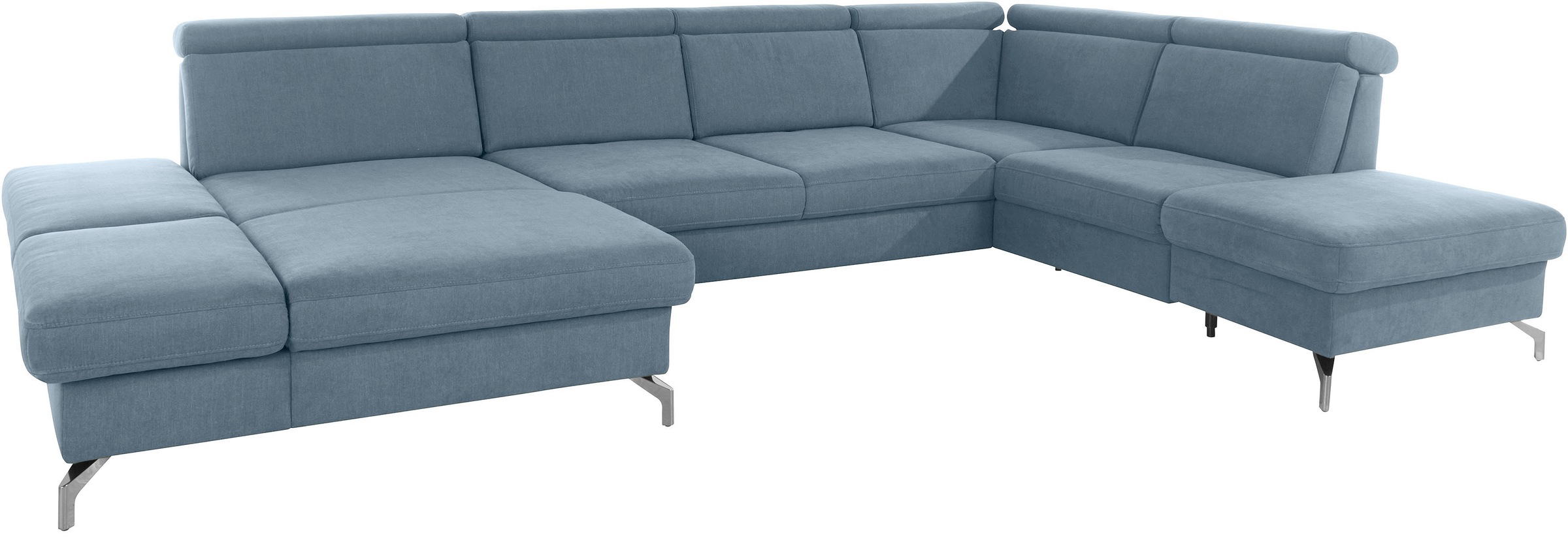 sit&more Wohnlandschaft »Brisbane U-Form«, Fußhöhe 12 cm, inklusive Sitztiefen-, Armteil- und Kopfteilverstellung