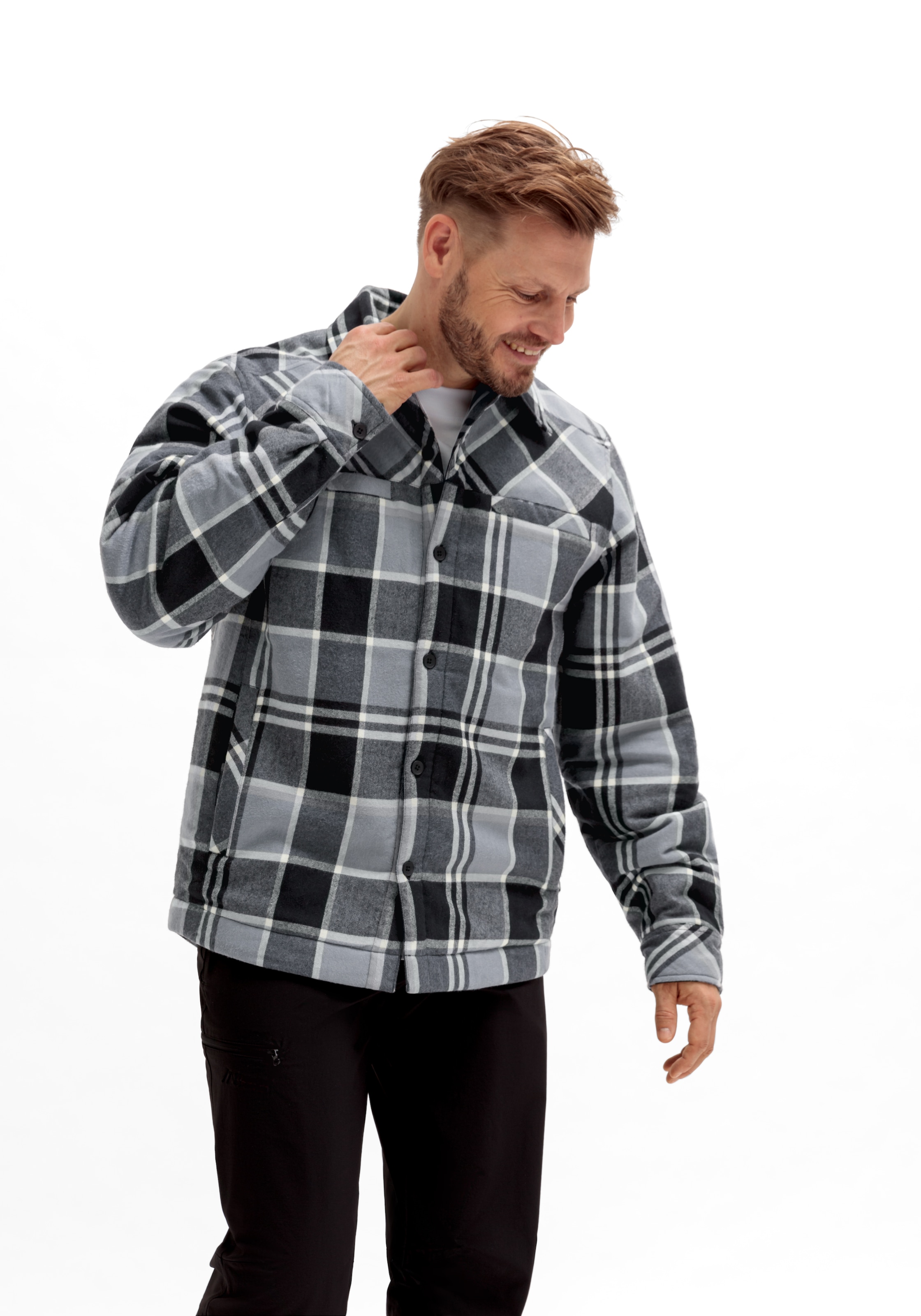 Maier Sports Funktionshemd »Camquadri M«, wattiertes Herren Hemd warmes Fleecematerial