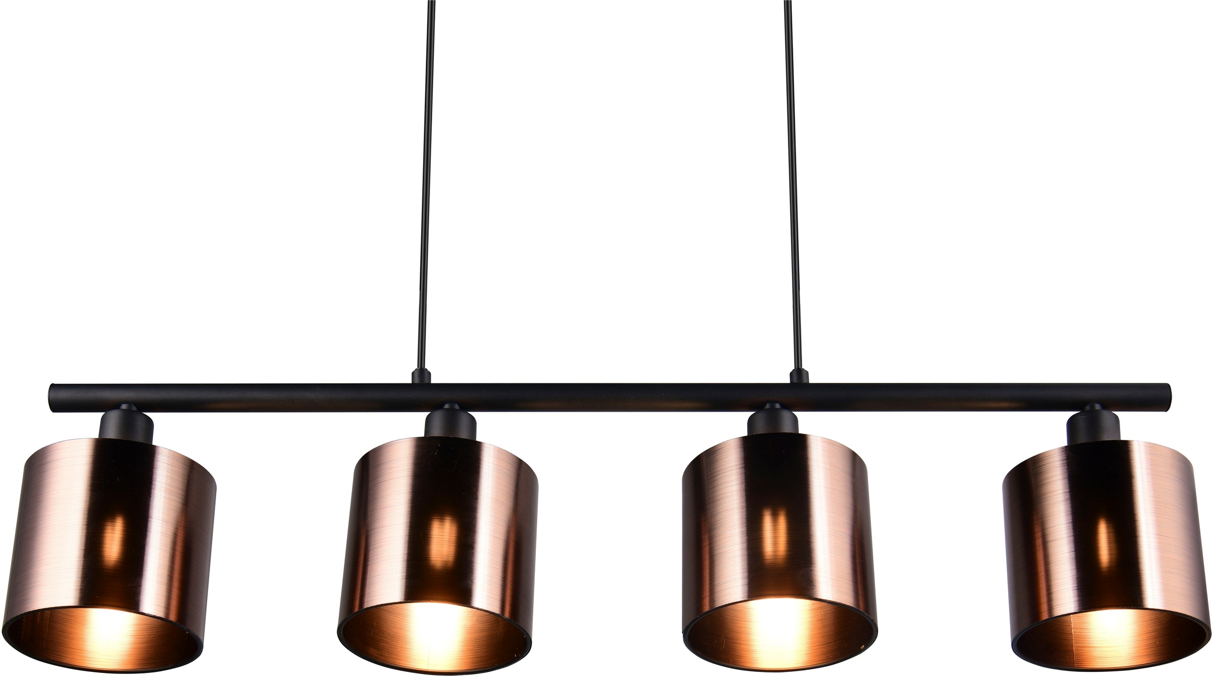 REALITY Leuchten Pendelleuchte »Jason, ohne Leuchtmittel Hängelampe Esstisch 4-flammig, 4xE14 max 10W«, 4 flammig, Leuchtmittel E14 | Leuchtmittel wechselbar, höhenverstellbar max 150cm, mit semi-transparenten Kunststoff-Schirmen