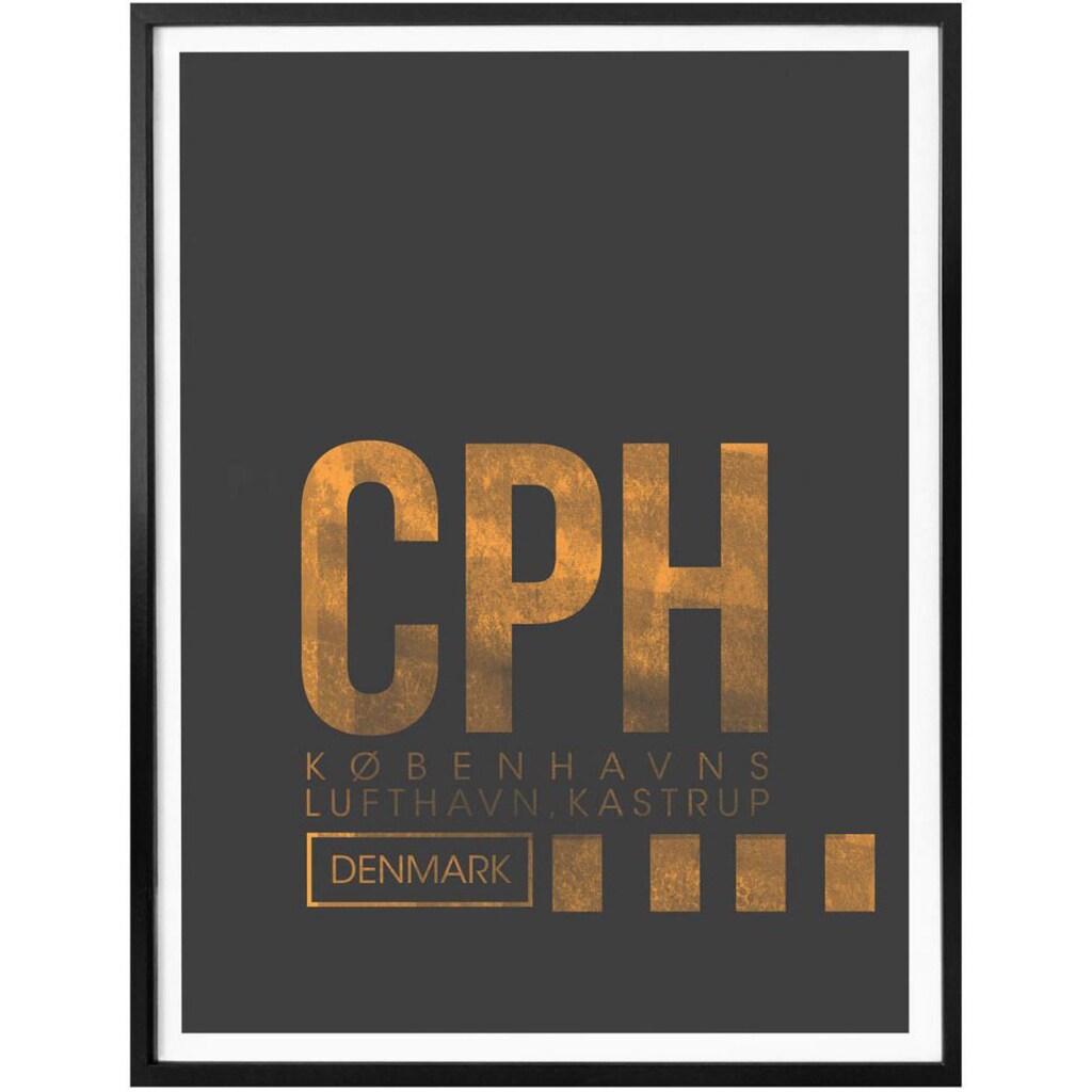 Wall-Art Poster »Wandbild CPH Flughafen Kopenhagen«, Flughafen, (1 St.)