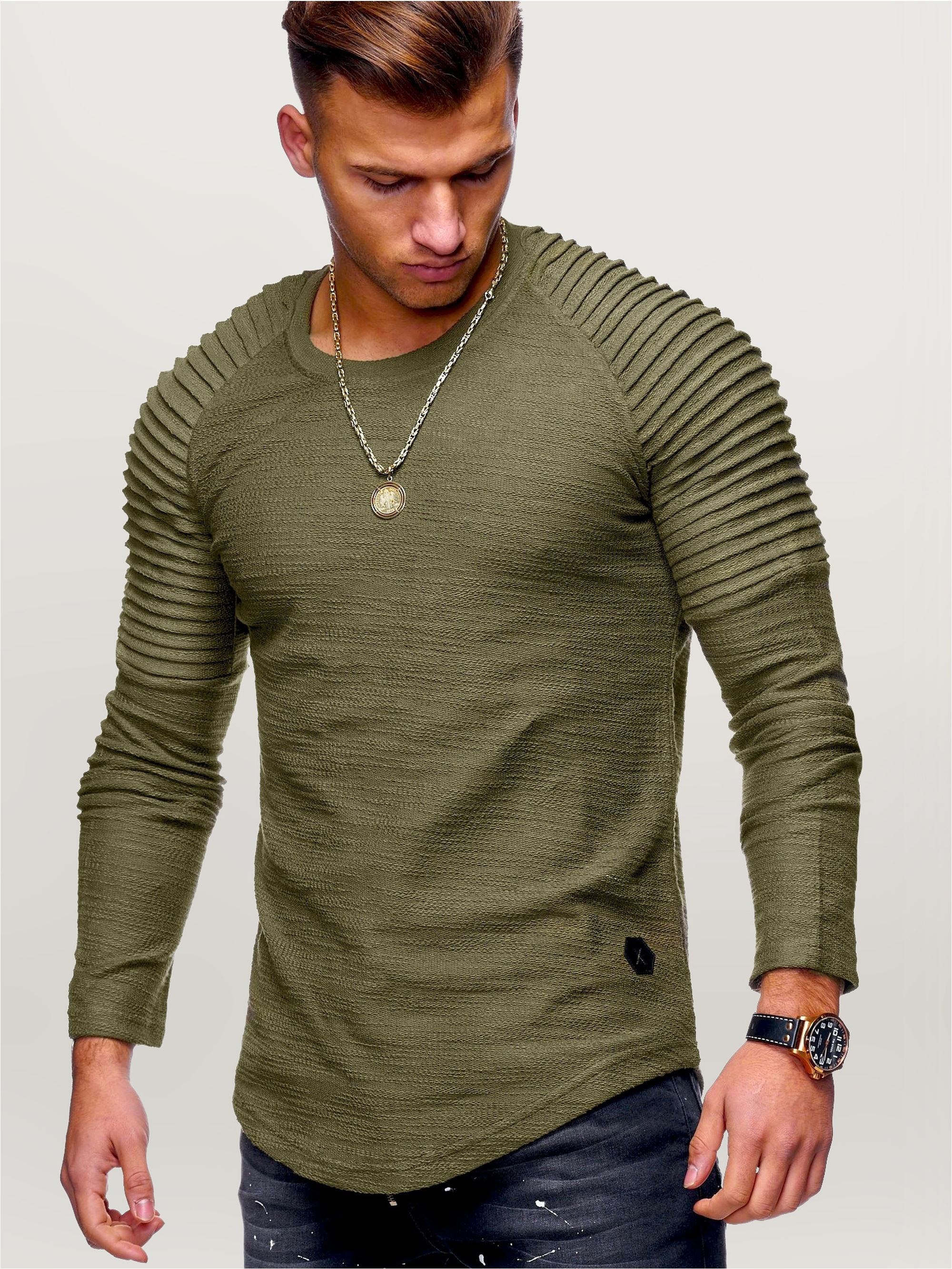 behype Sweatshirt »LUSIEN«, mit angesagter Biker-Steppung