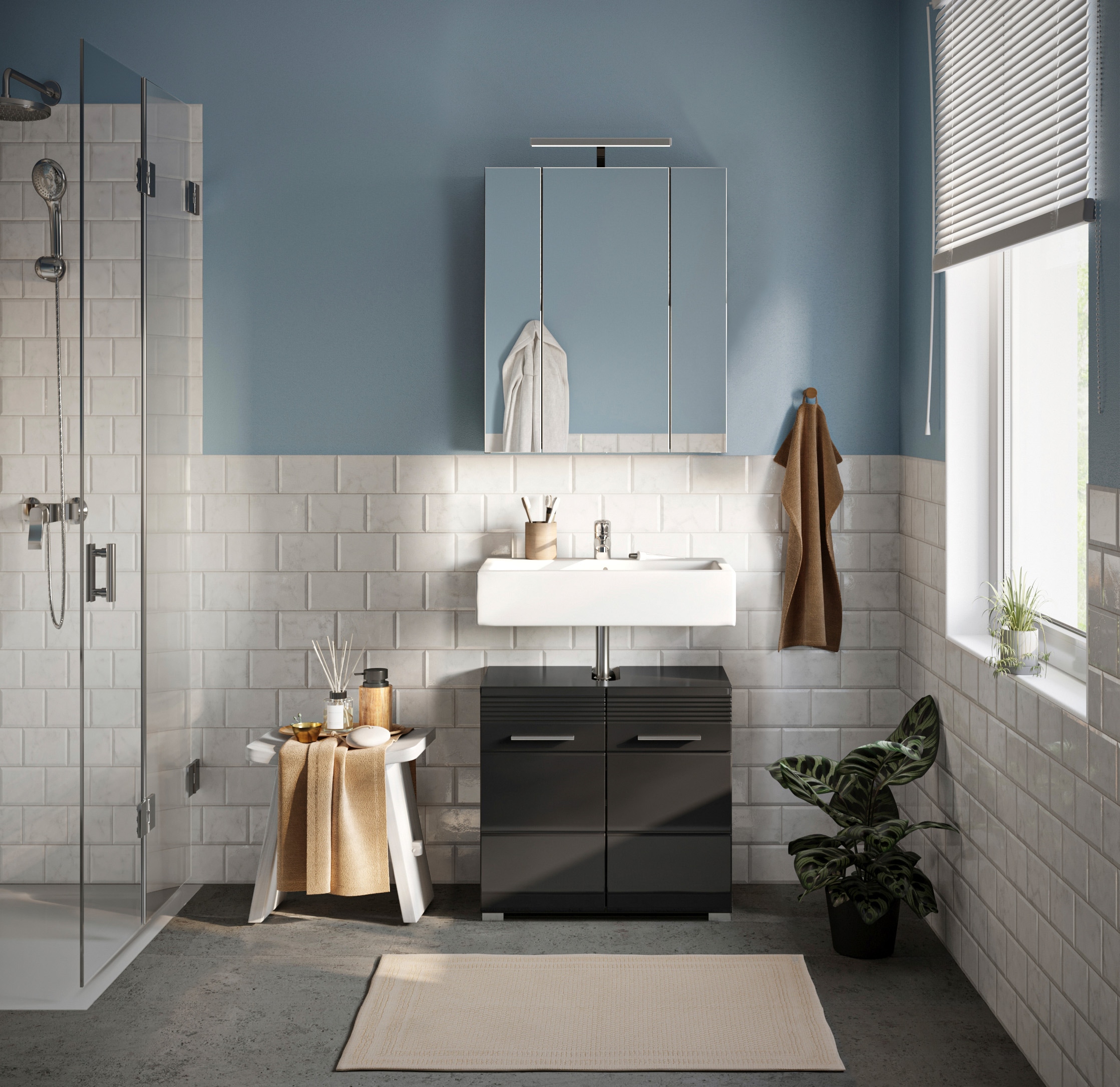 INOSIGN Badmöbel-Set "Malmö, 2 teilig, inklusive LED Beleuchtung, bestehend günstig online kaufen