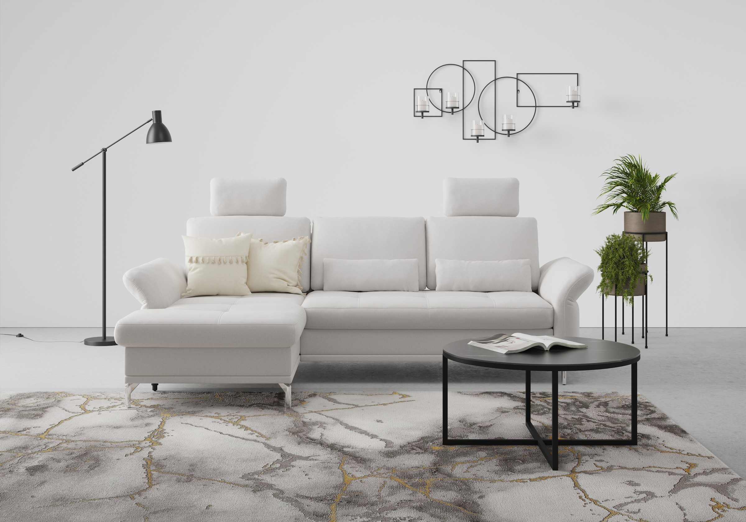 Home affaire Ecksofa "Palm Beach L-Form" Federkern, mit Sitztiefenverstellu günstig online kaufen