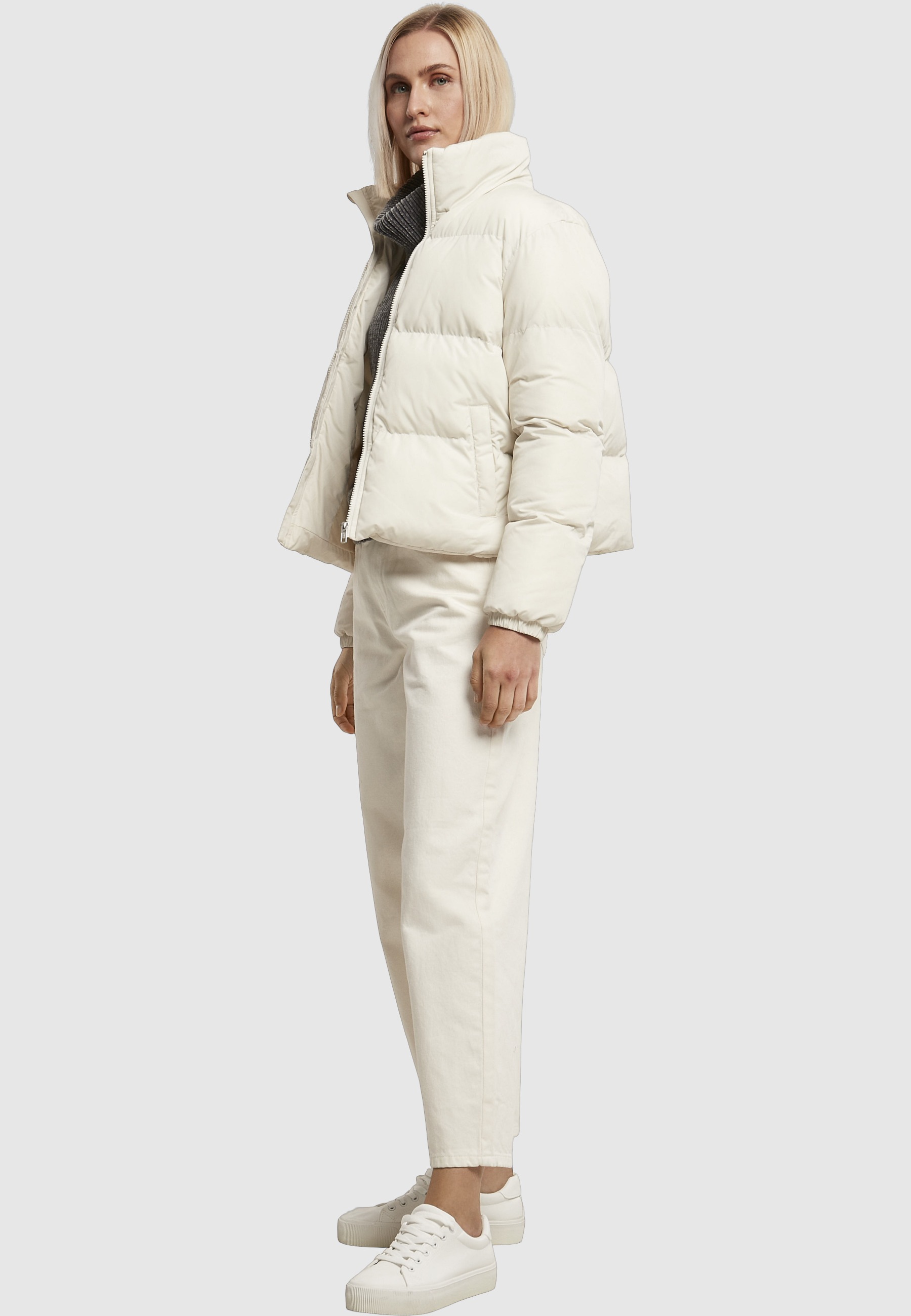 URBAN CLASSICS Winterjacke »Urban Classics Damen Ladies Short Peached Puffer Jacket« 1 Stk. tlg. ohne Kapuze