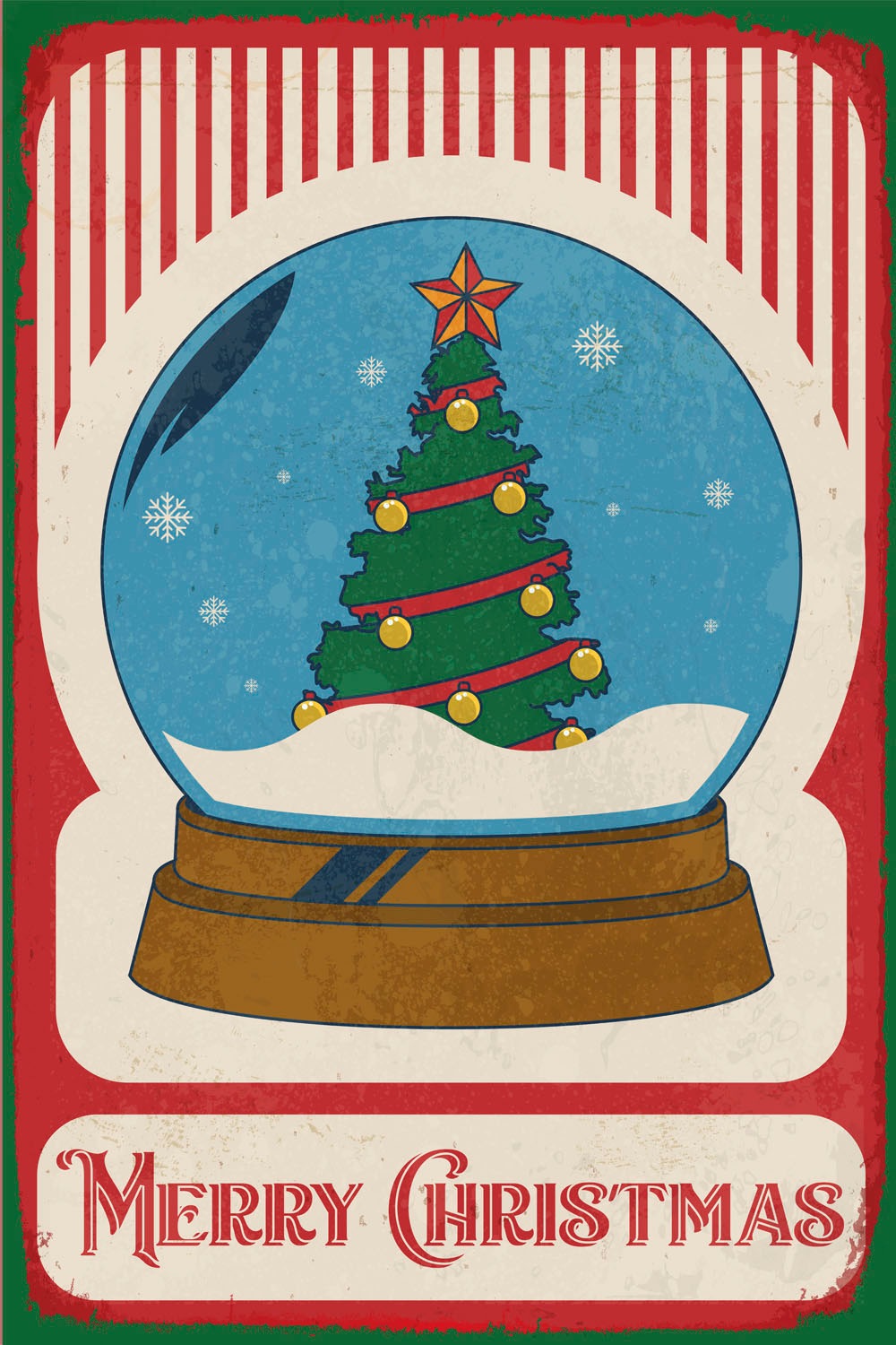 queence Metallbild "Merry Christmas Snow Globe", (1 St.), Stahlschild, Blec günstig online kaufen