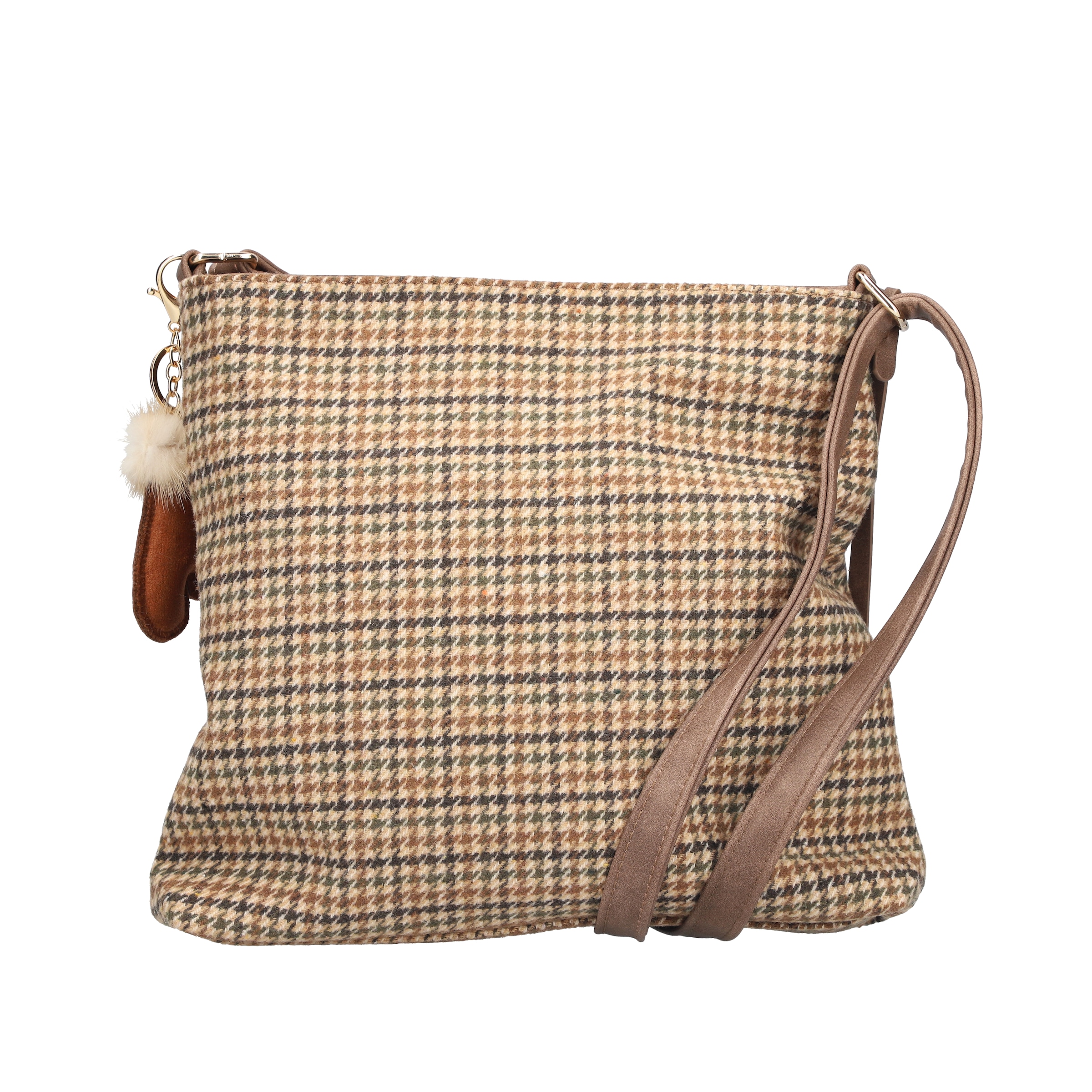 Rieker Umhängetasche "Gurgaon" Damen Handtasche, Schultertasche, Henkeltasche in kariertem Look
