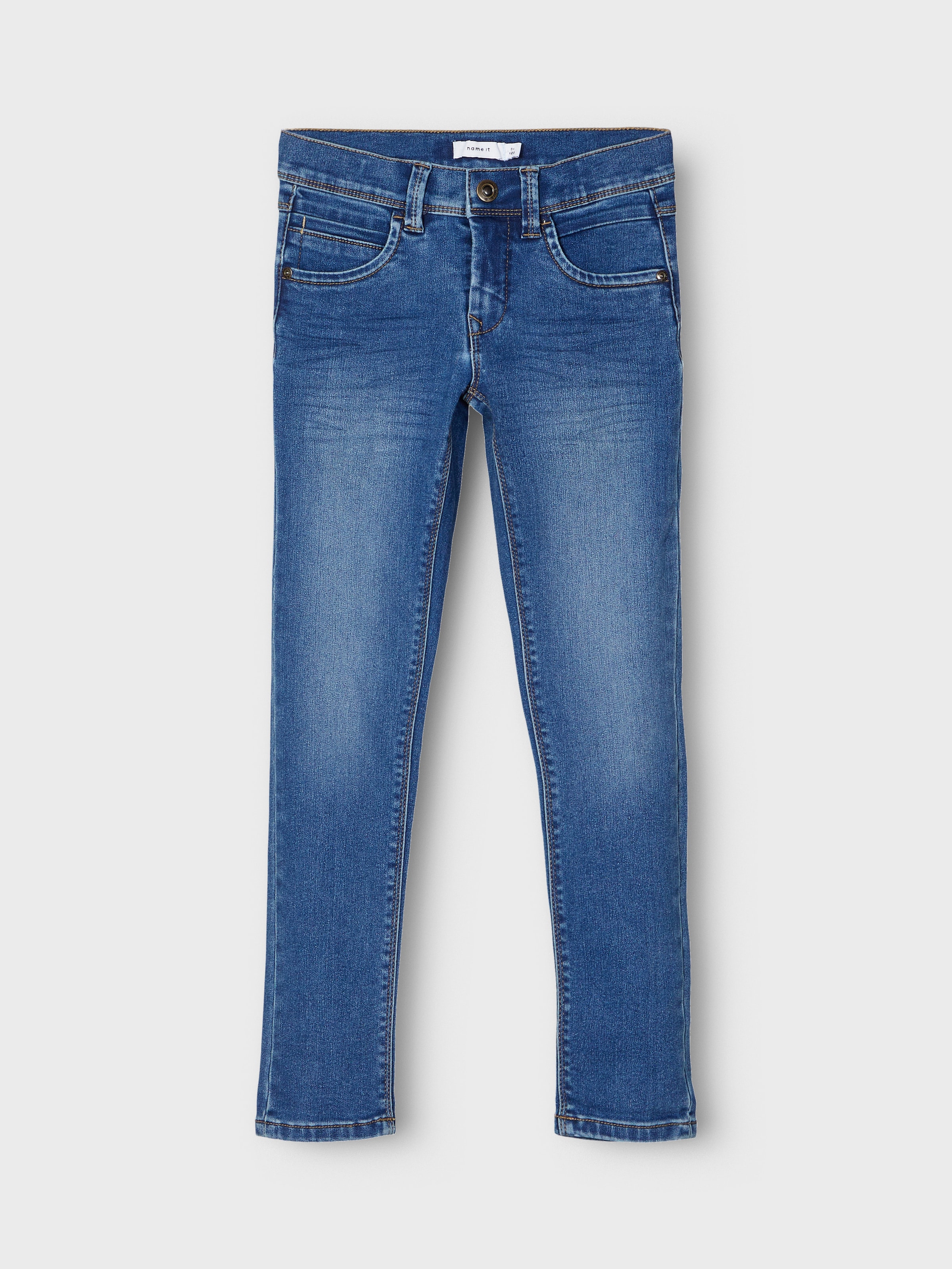 Name It Stretch-Jeans »NKMSILAS für Jungen mit verstellbarem Bund und schlanker Form«, slim fit, Denim, Abriebeffekte, angesetztes Bündchen