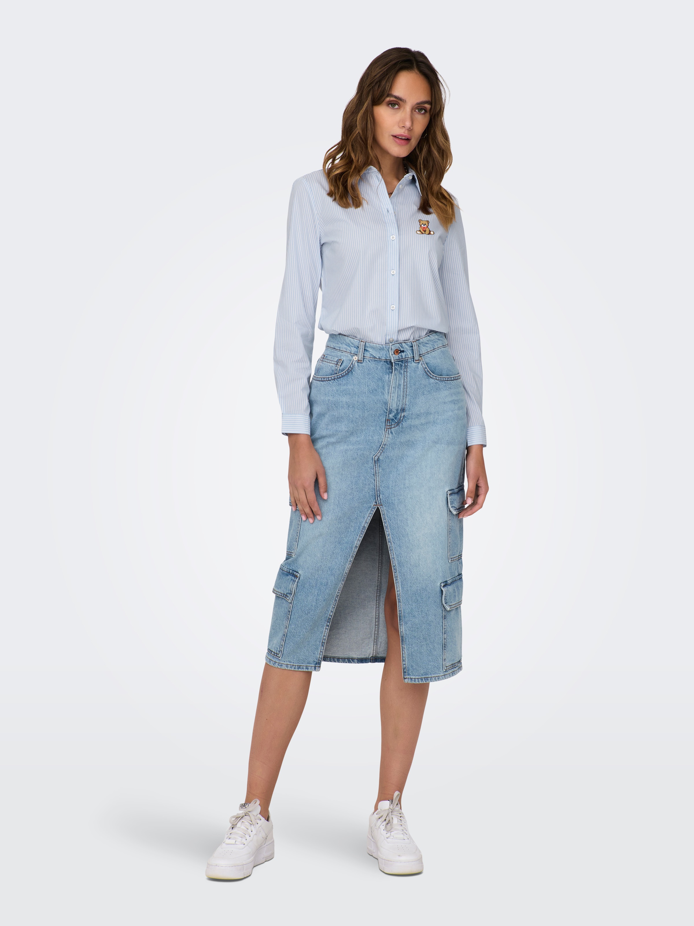 JDY Hemdbluse »JDYMIO L/S SHIRT WVN NOOS«, unifarben oder gestreift