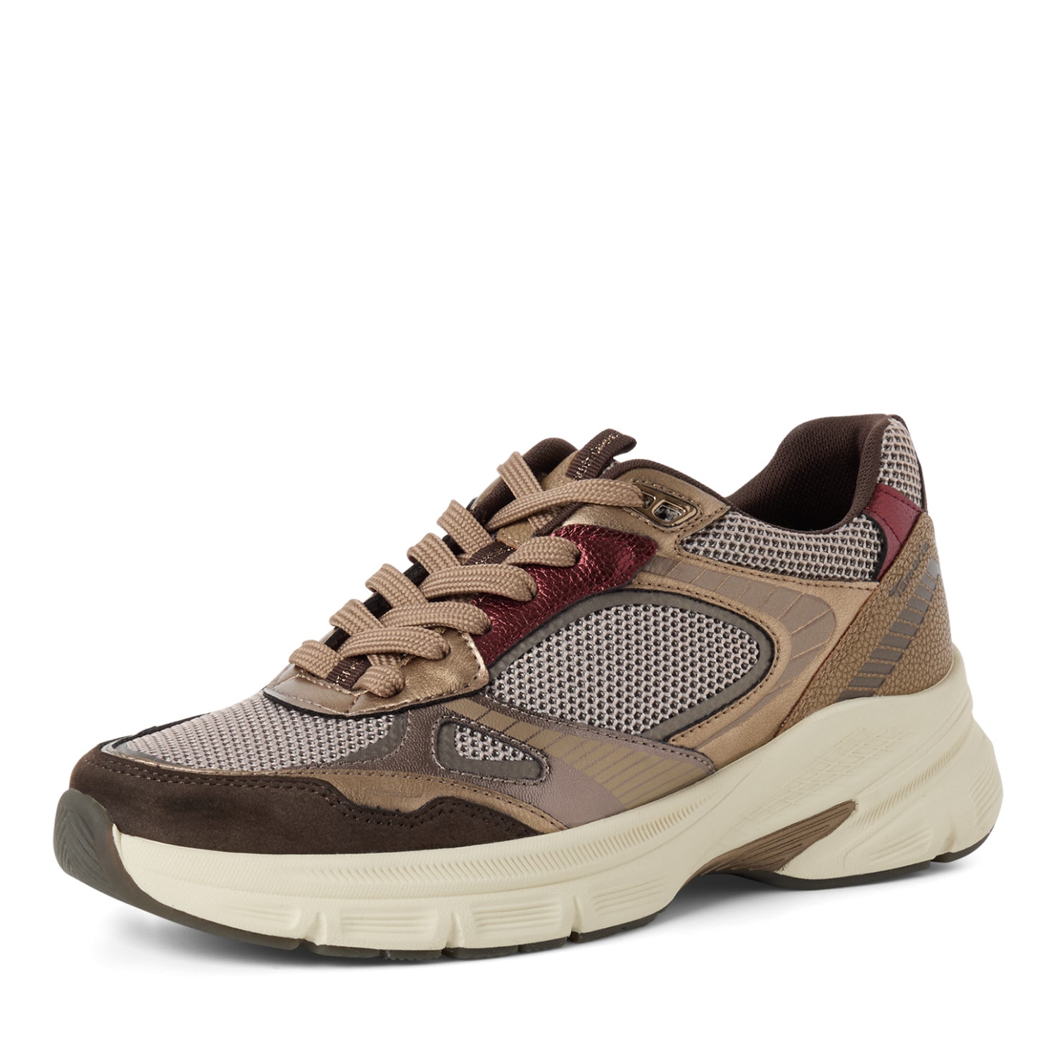 Tamaris Plateausneaker "GREY GLAM" Freizeitschuh, Halbschuh, Keilsneaker im angesagtem Metallic-Look