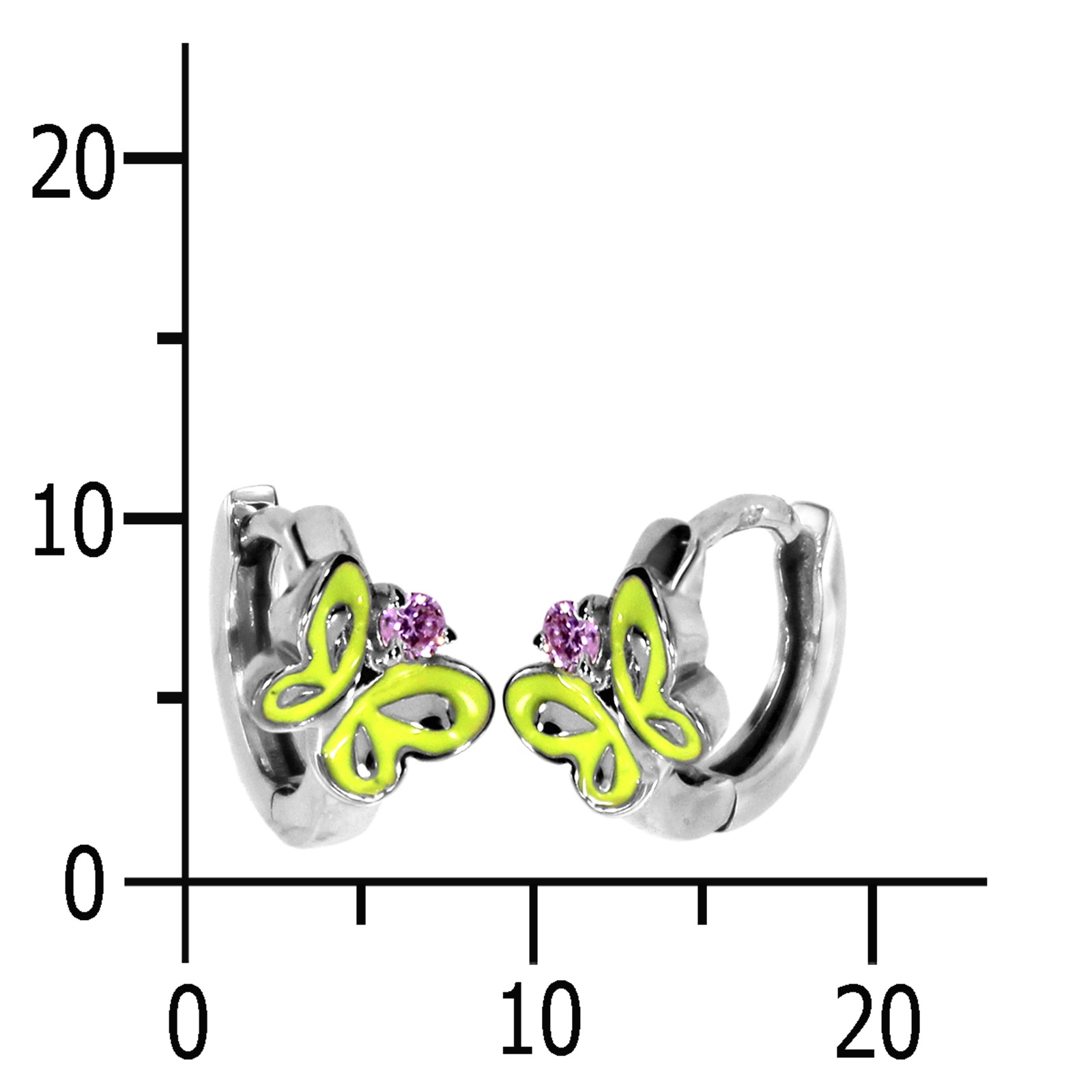 Ostsee-Schmuck Butterfly Hoop Earrings White Silver 925 2