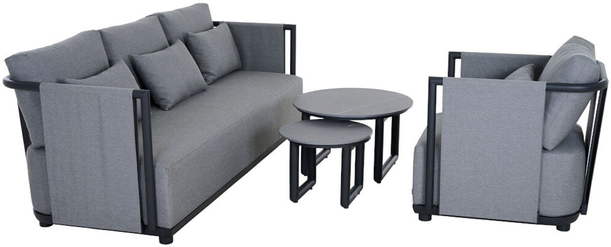 Siena Garden Gartensofa »ADEYRA« Gestell aus Aluminium, inkl. Kissen,  3er Loungesofa