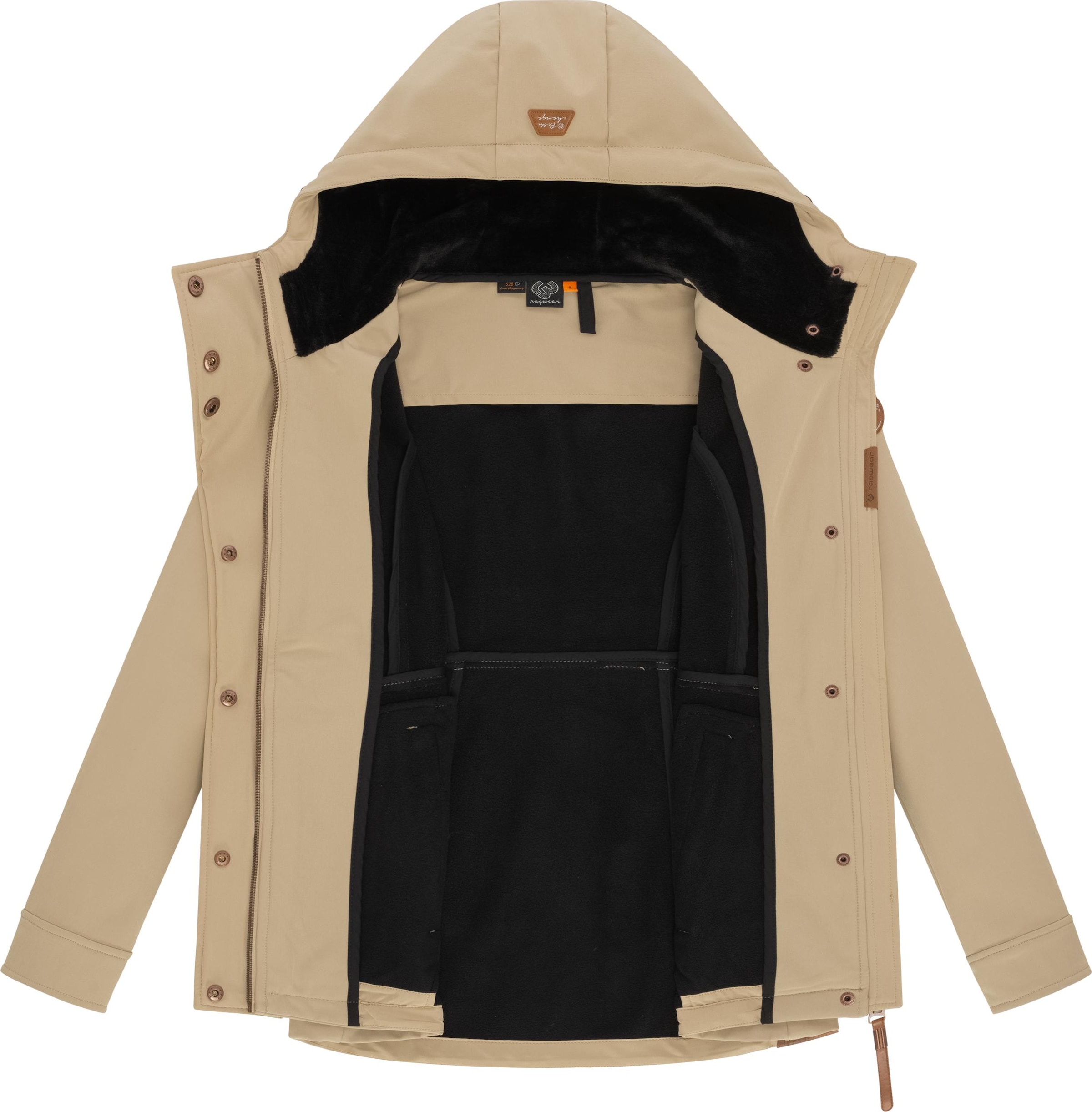 Ragwear Softshelljacke »Yba«, mit Kapuze, sportliche Damen Outdoorjacke mit Kapuze