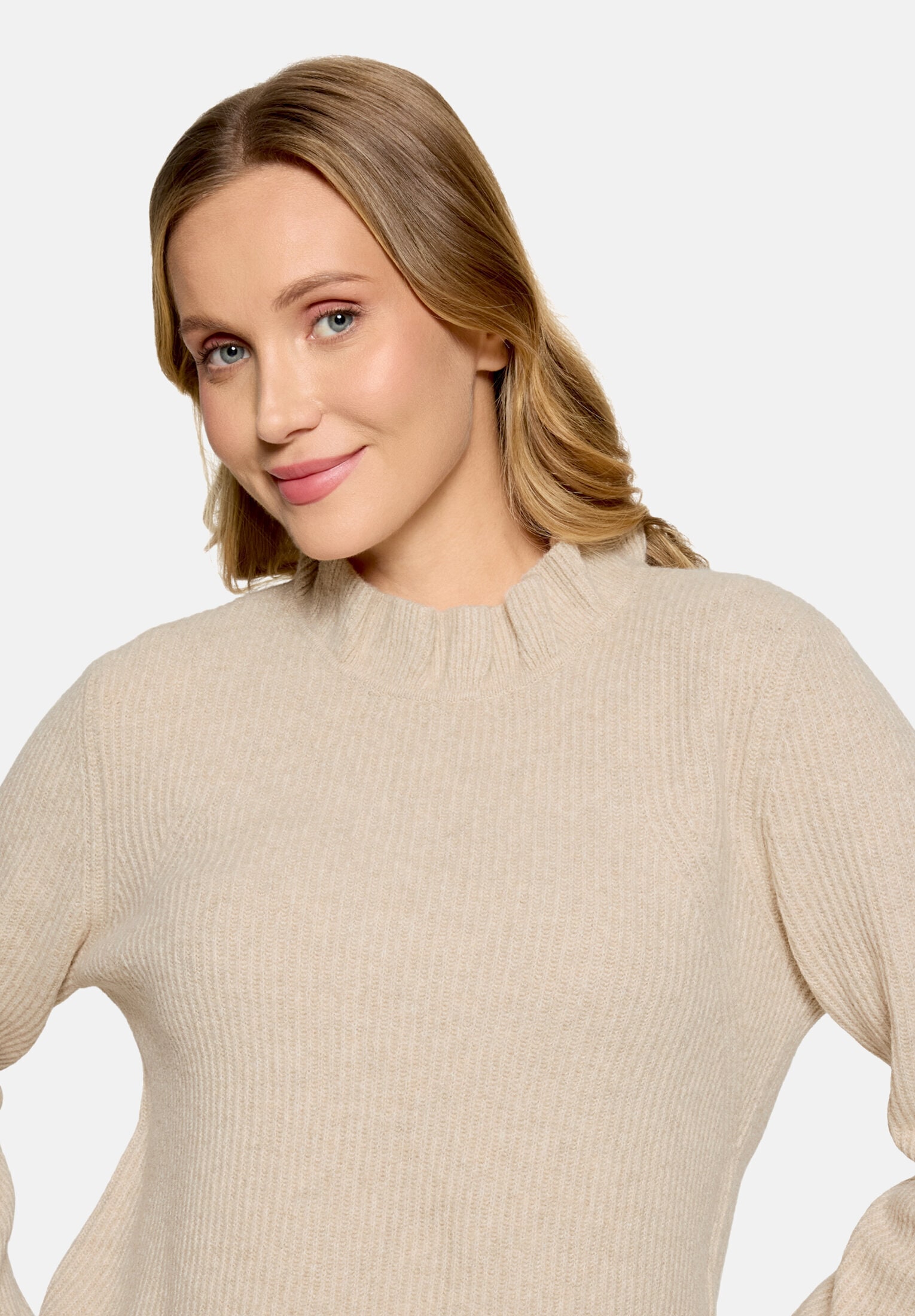 Cartoon Strickpullover »Damen mit Stehkragen« 1