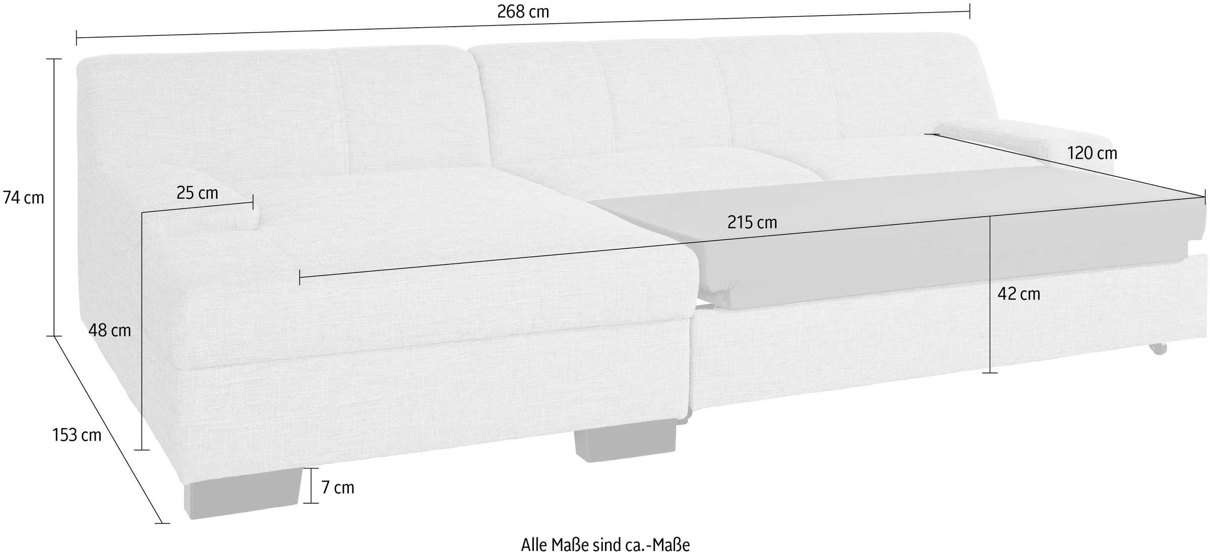 DOMO collection Ecksofa »Norma, elegant und modern, mit flachen Armlehnen, L-Form«, wahlweise mit Bettfunktion