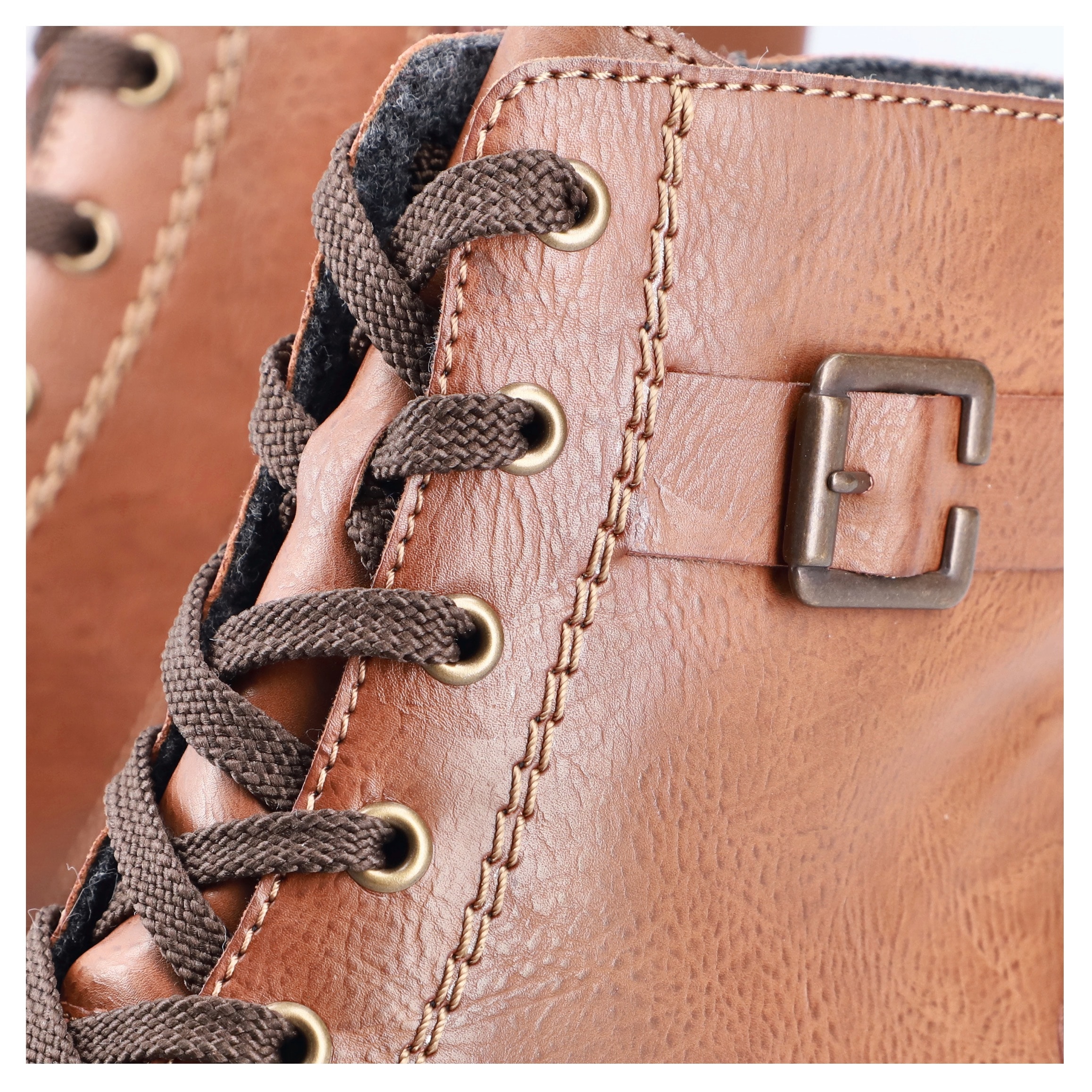 Rieker Schnürstiefelette, Schnürboots, Klassik-Boots, Blockabsatz, in Used-Optik