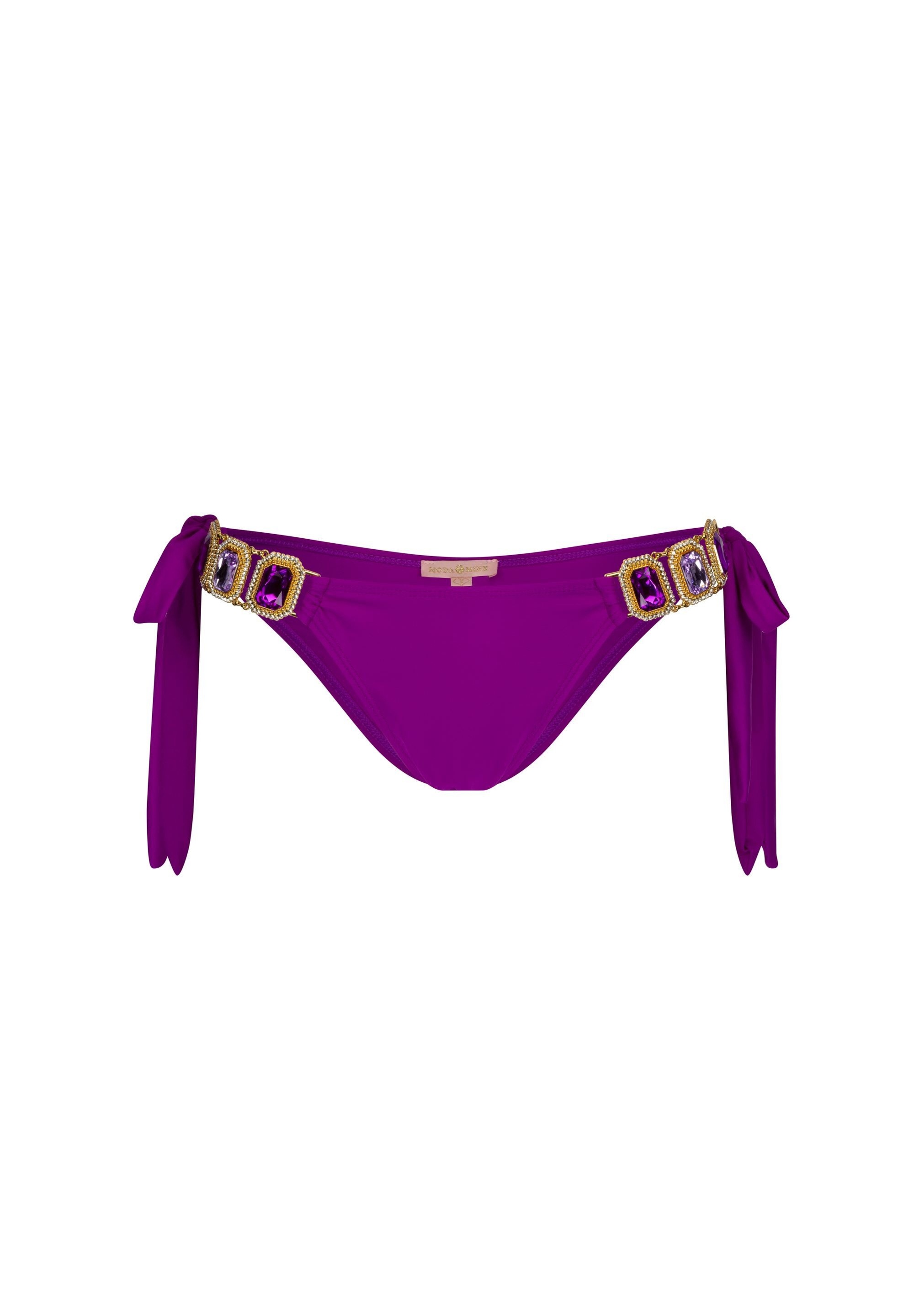Moda Minx Bikini-Hose »Boujee«, (1 St., Panty), mit seitlicher Bindung und tollem Steinbesatz