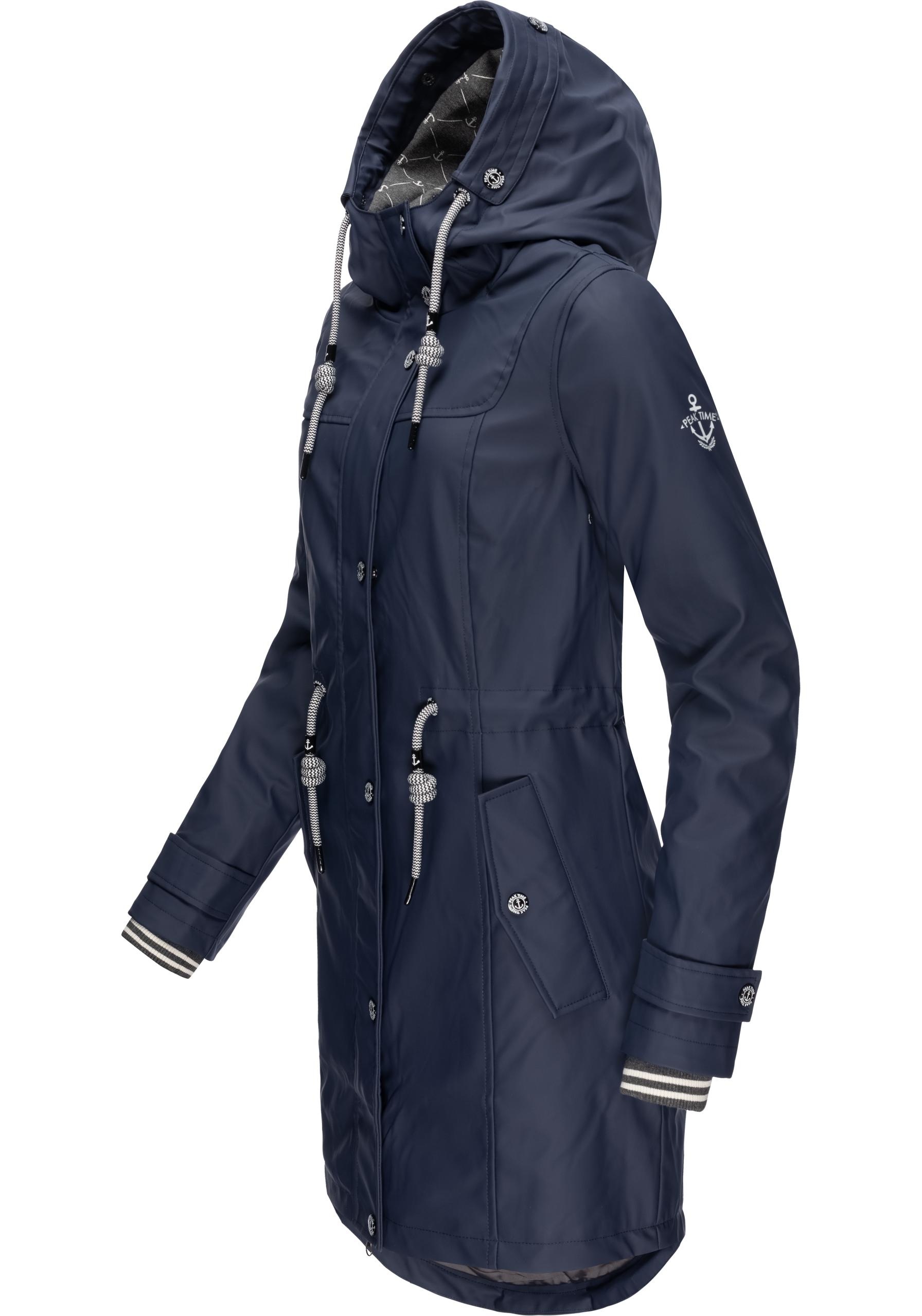 PEAK TIME Regenjacke "L60042", mit Kapuze, stylisch taillierter Regenmantel günstig online kaufen