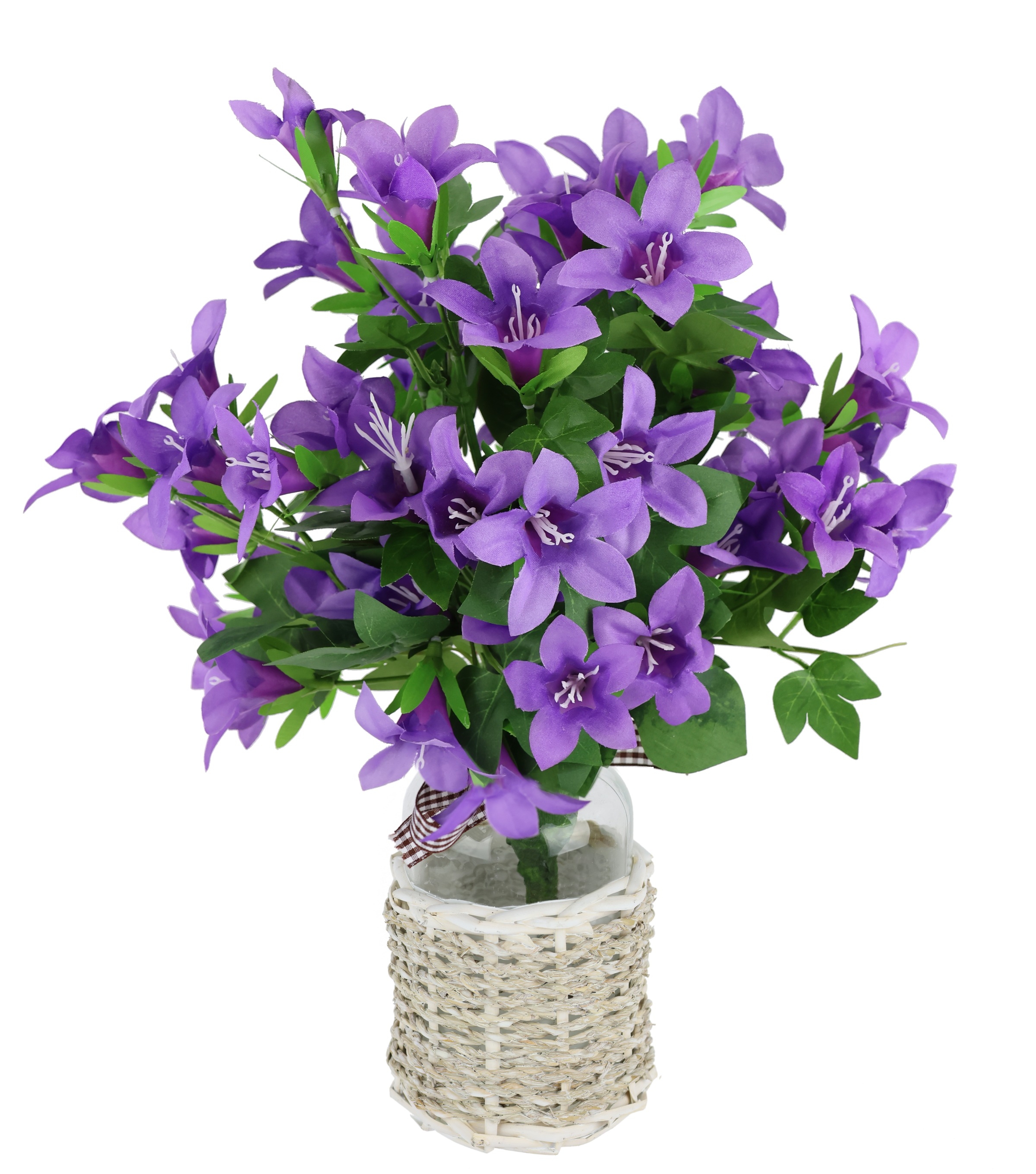 I.GE.A. Kunstblume "Glockenblumen-Strauß in Vase", Sternblumen Blumen Dekob günstig online kaufen