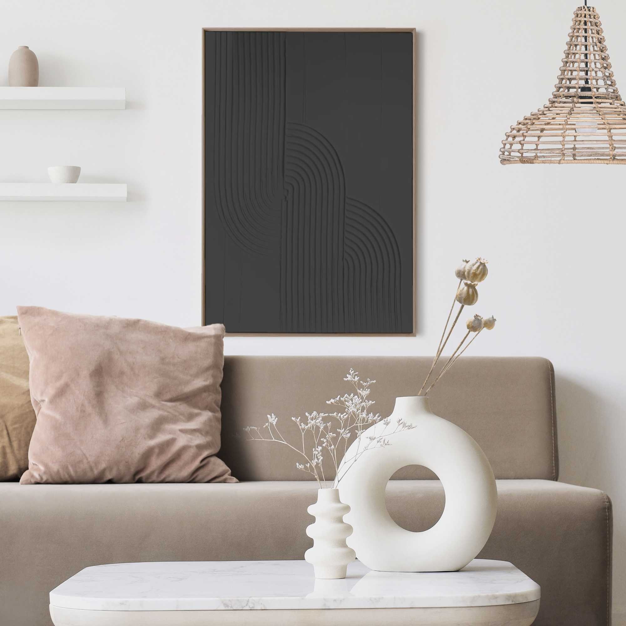 Reinders! Wandbild »Knot - charcoal«, Wohnzimmer - Schwarz - MDF - Abstrakt - 50x70 cm