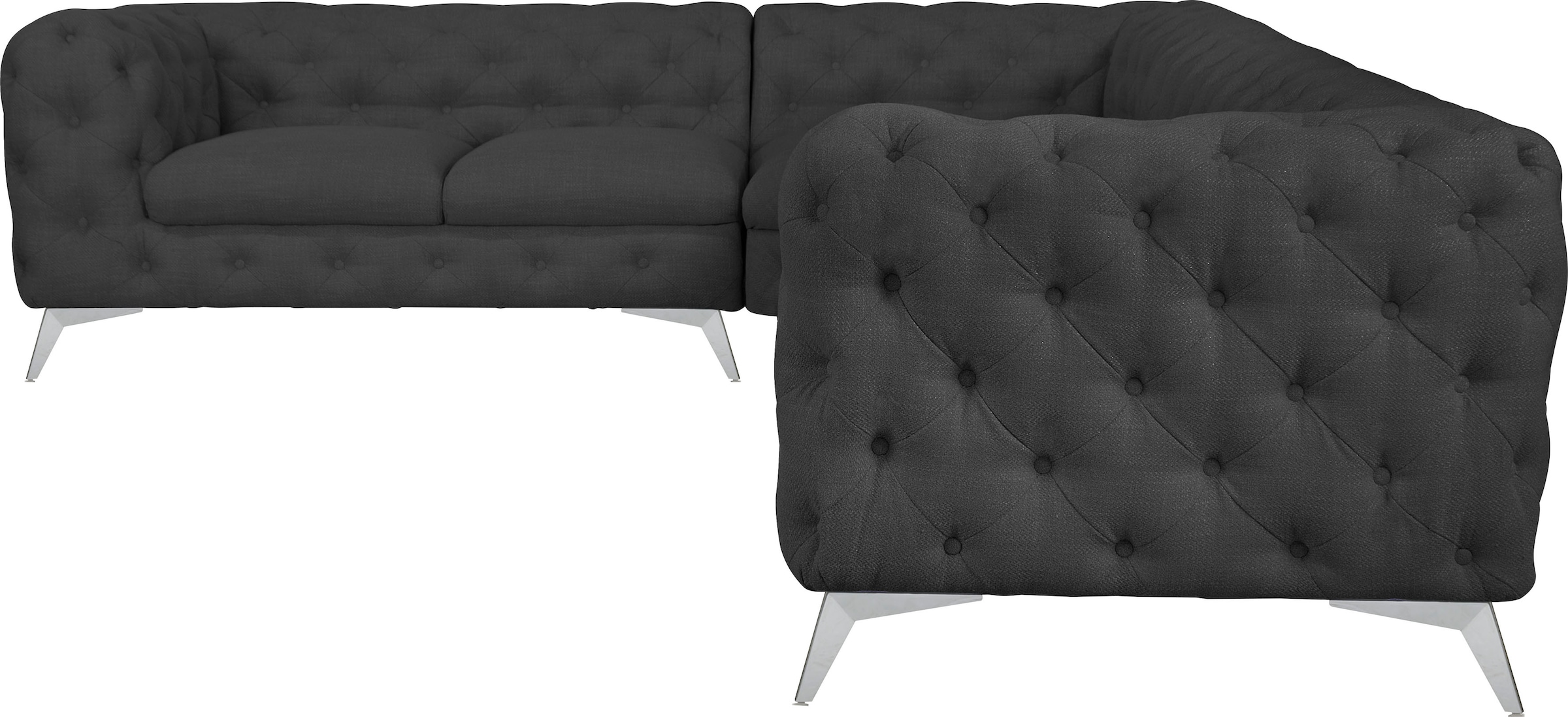 Home affaire Chesterfield-Sofa "Ecksofa GLYNIS L-Form mit Wellenunterfederu günstig online kaufen
