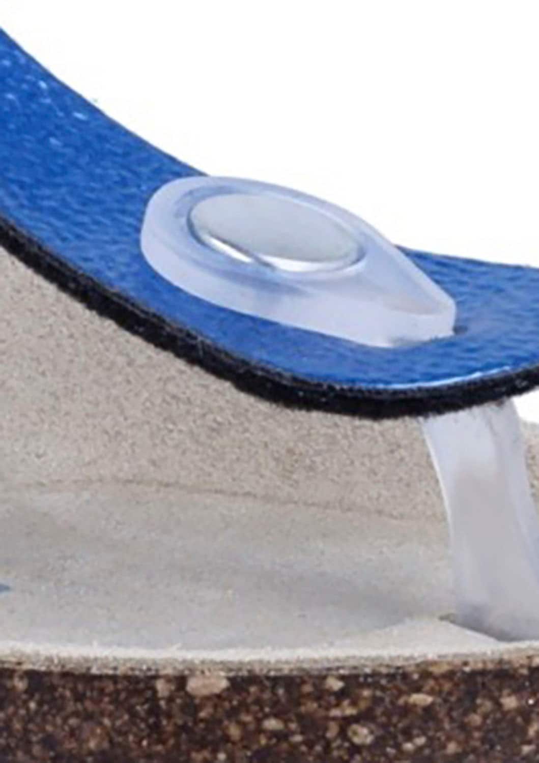 Richter Zehentrenner »Bio WMS: weit«, Pantolette mit Metallic Look, Größenschablone zum Download