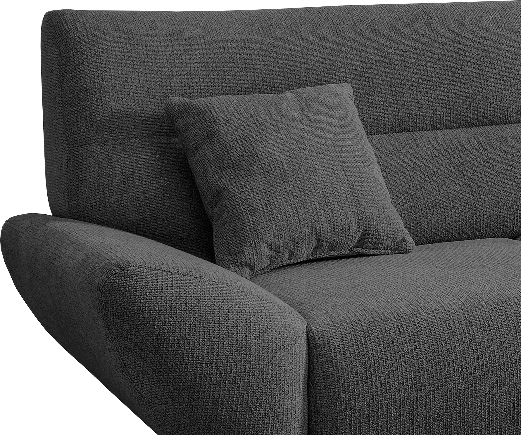 INOSIGN Ecksofa »Drago, elegant und zeitlos, komfortabel, Holzfuß, L-Form«, frei im Raum stellbar, inkl. 2 Zierkissen
