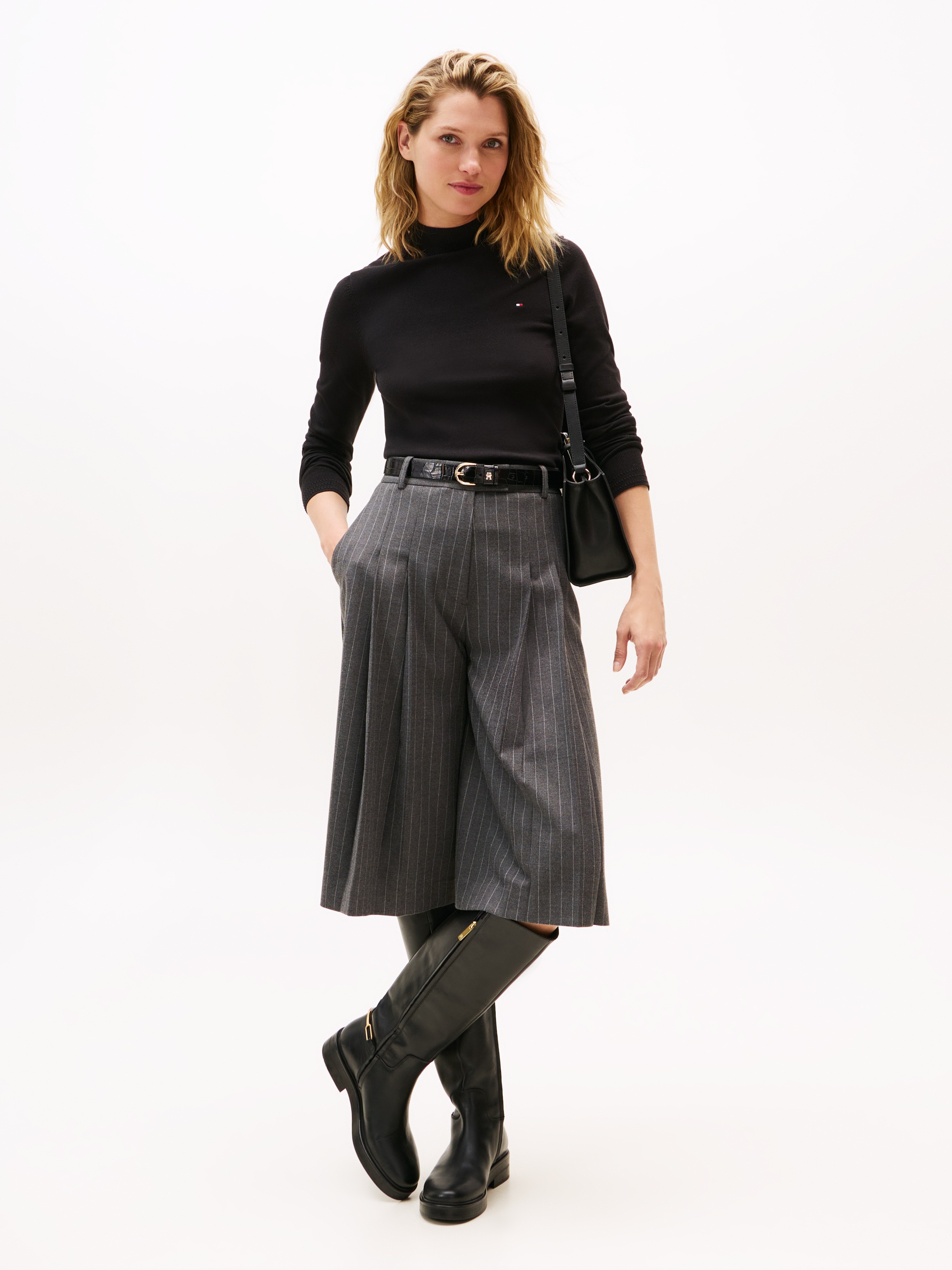 Thumbnail - Tommy Hilfiger Strickpullover "CO JERSEY FINE GG MOCK-NK LS SWT"