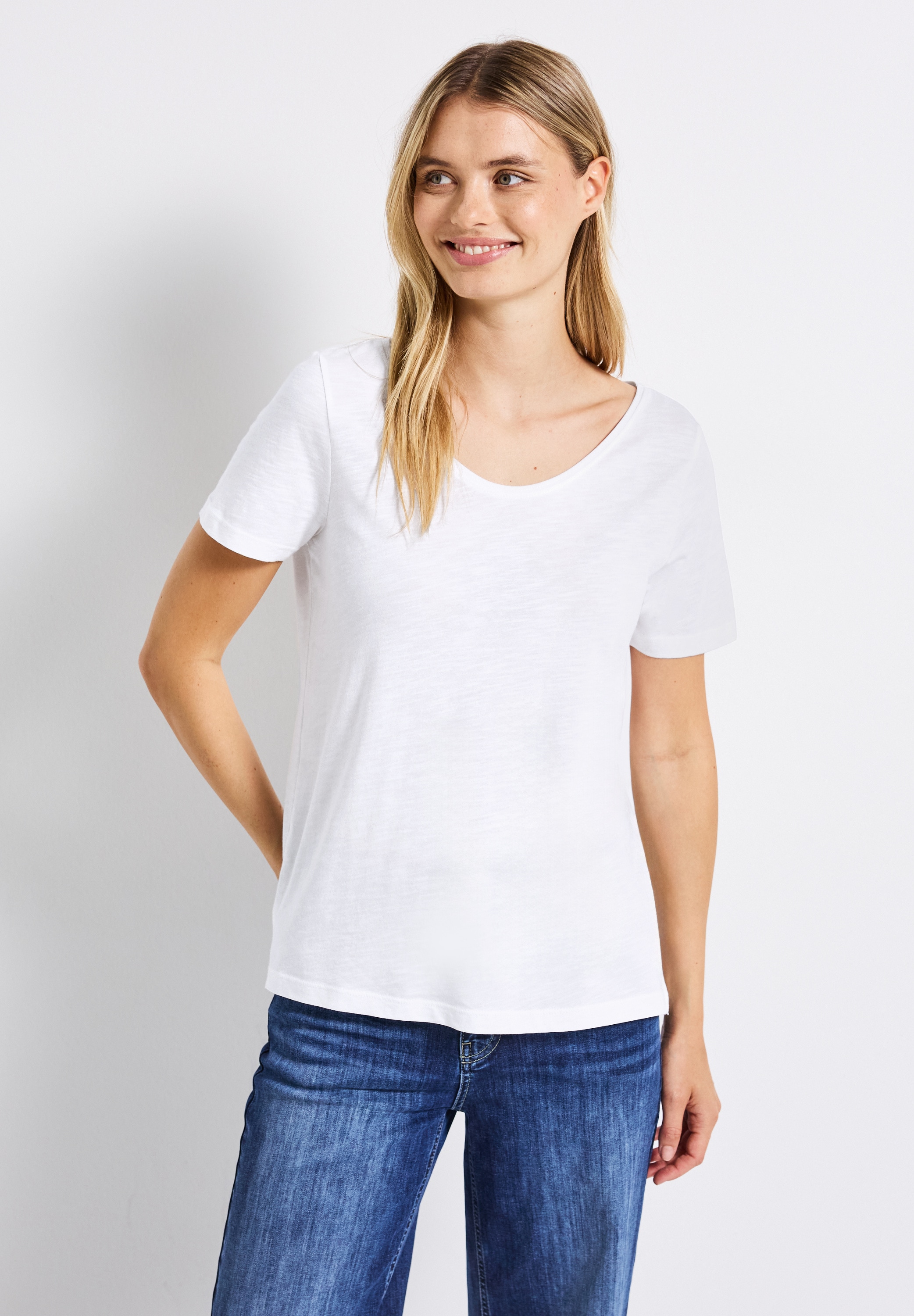 STREET ONE V-Shirt, im soften Baumwoll-Mix