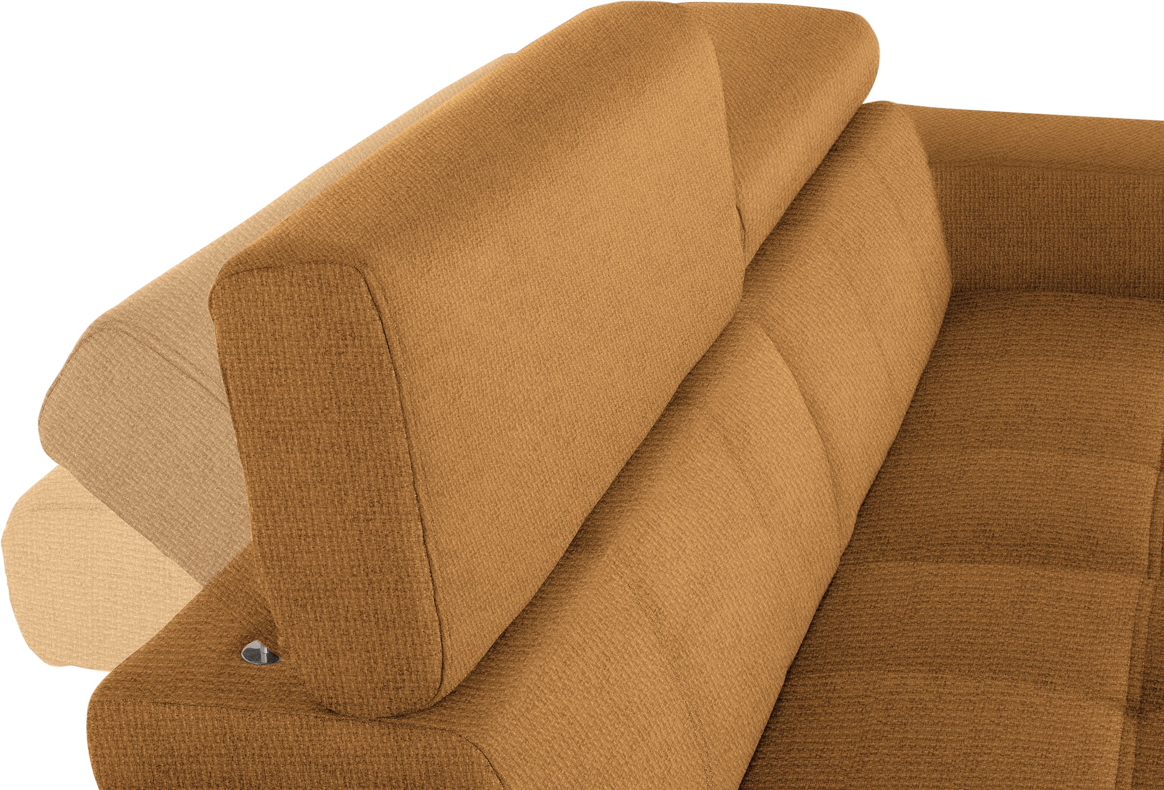 DOMO collection 2-Sitzer »Cunelli zeitlos und elegant, moderne Sitznähte als Designelement,«, wahlweise mit 6-fach verstellbaren Kopfteilen, fester Sitzkomfort