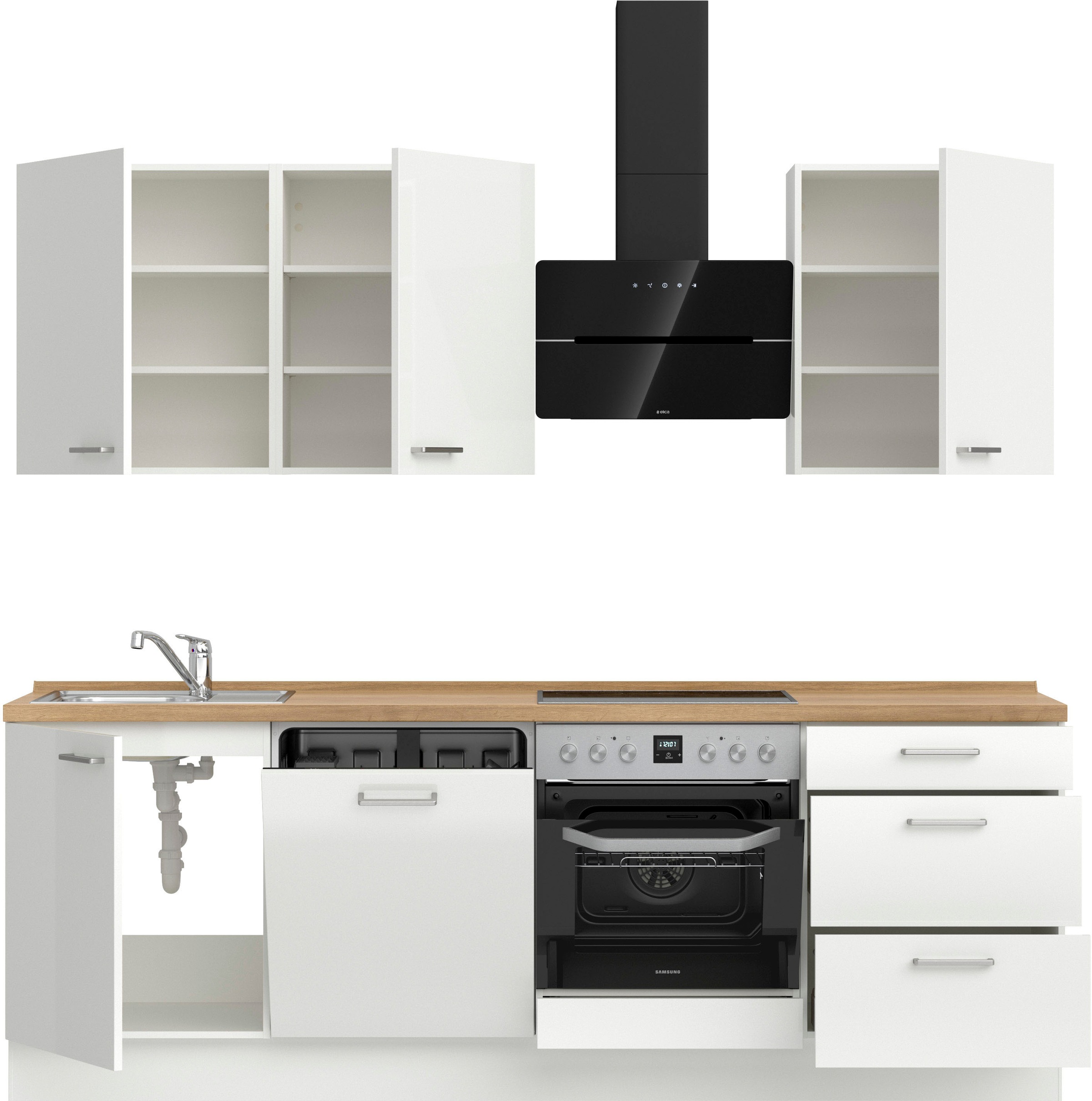 nobilia® Küchenzeile »"Flash II"«, vormontiert, Ausrichtung wählbar, Breite 240 cm, wahlw. mit E-Geräten