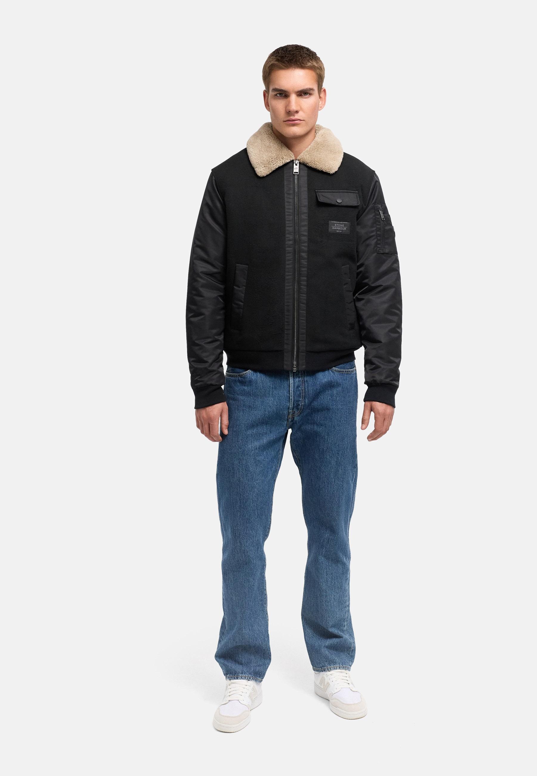 Stone Harbour Winterjacke »Somaeel XX« ohne Kapuze Warme Herren Hybridjacke mit Teddykragen