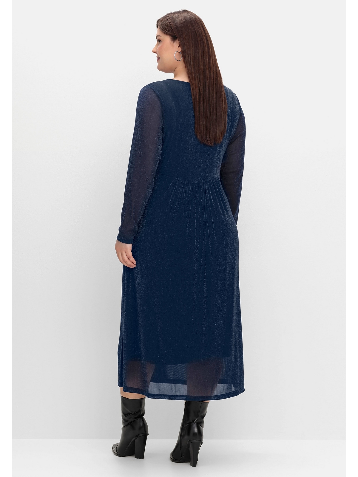Sheego Partykleid »Große Größen«, mit Mesh und Effektgarn