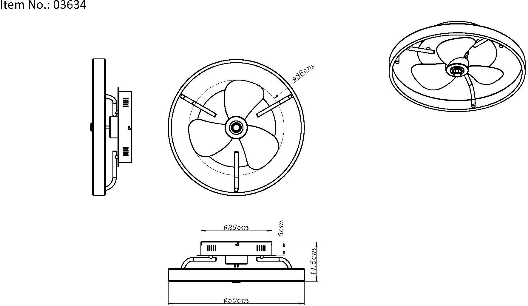 GLOBO LIGHTING Deckenleuchte »CONWAY« LED-Modul 1 Stk. warmweiß - kaltweiß Ventilator rauchfarben CCT 2700-6500K modern Funktionen Wohnraum