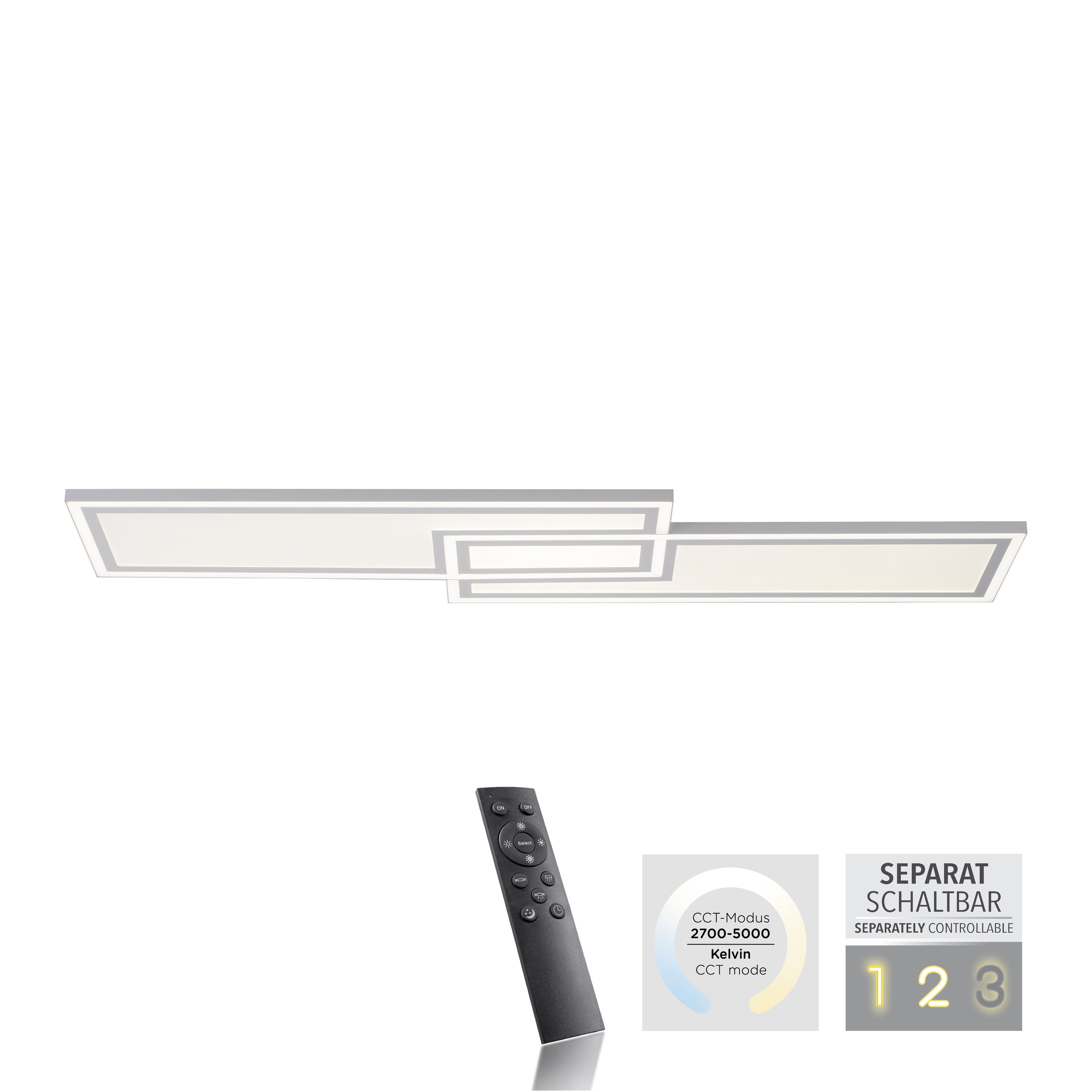 JUST LIGHT Deckenleuchte »EDGING«, 1 flammig, Leuchtmittel LED-Board | LED fest integriert, LED, CCT - über Fernbedienung, dimmbar über Fernbedienung