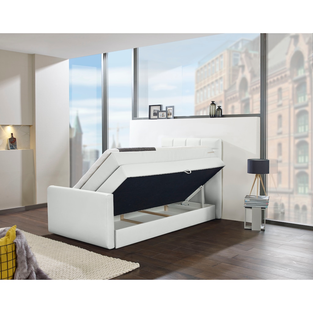 INOSIGN Boxspringbett »Lethbridge«, inkl. Bettkasten und Topper, zwei Matratzenarten in H2