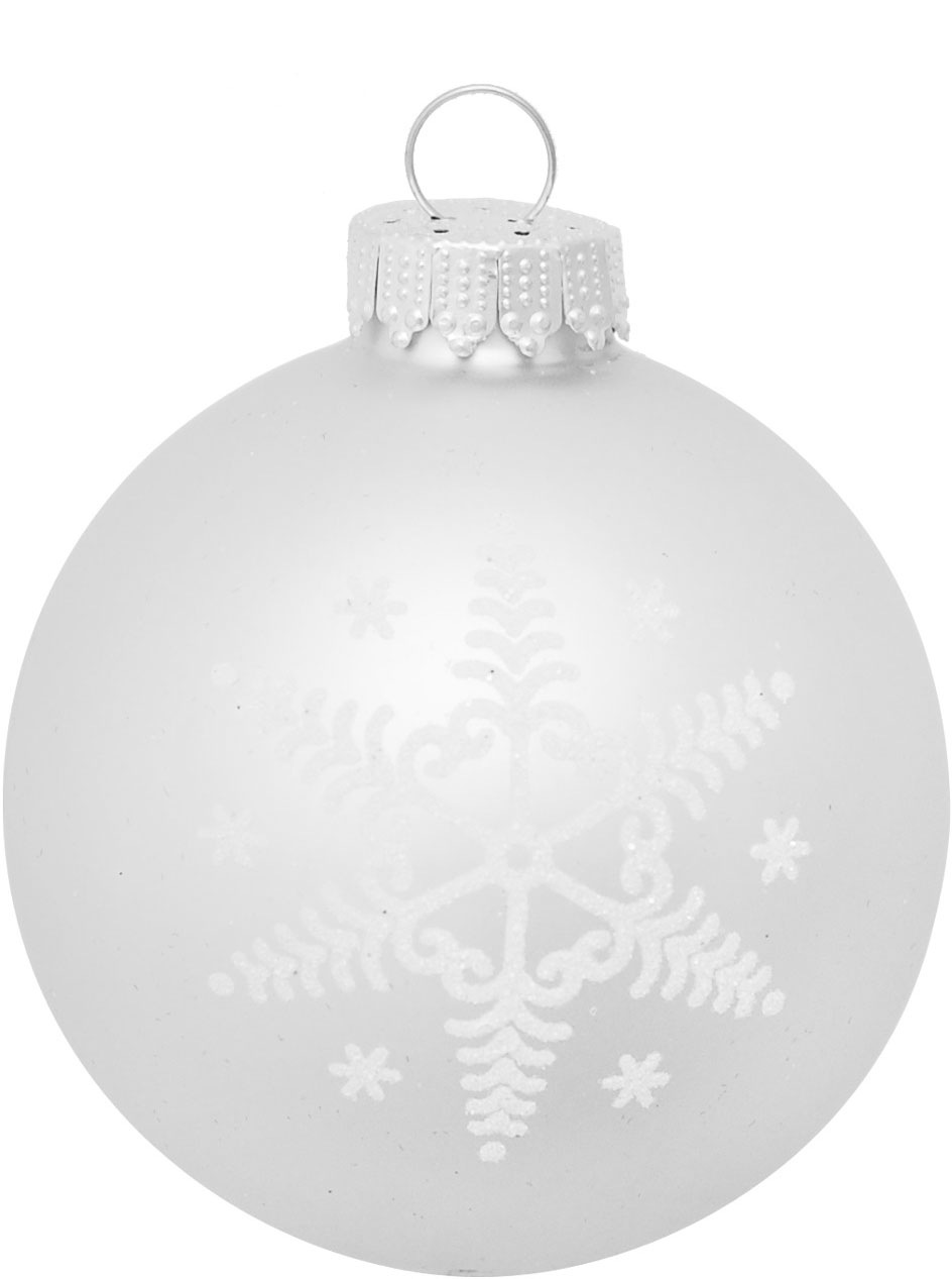 Thumbnail - Krebs Glas Lauscha Weihnachtsbaumkugel "Schneeflocke silberfarben" Weihnachtsdeko, Christbaumschmuck, Christbaumkugeln a...