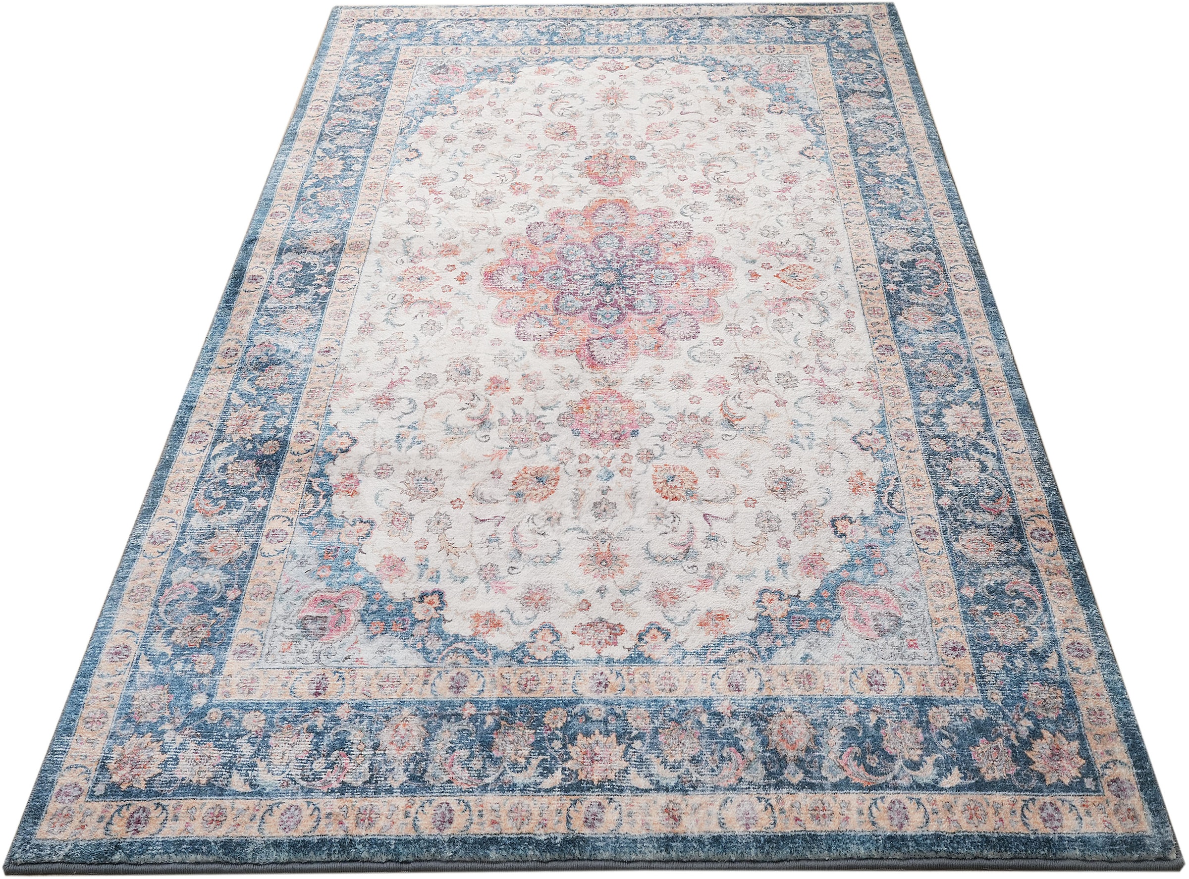 my home Teppich »Omar, Druckteppich, orientalisches Design, mehrfarbig, bedruckt«, rechteckig, 13 mm Höhe, Orient-Optik, Vintage Design, weich, Wohnzimmer, Schlafzimmer