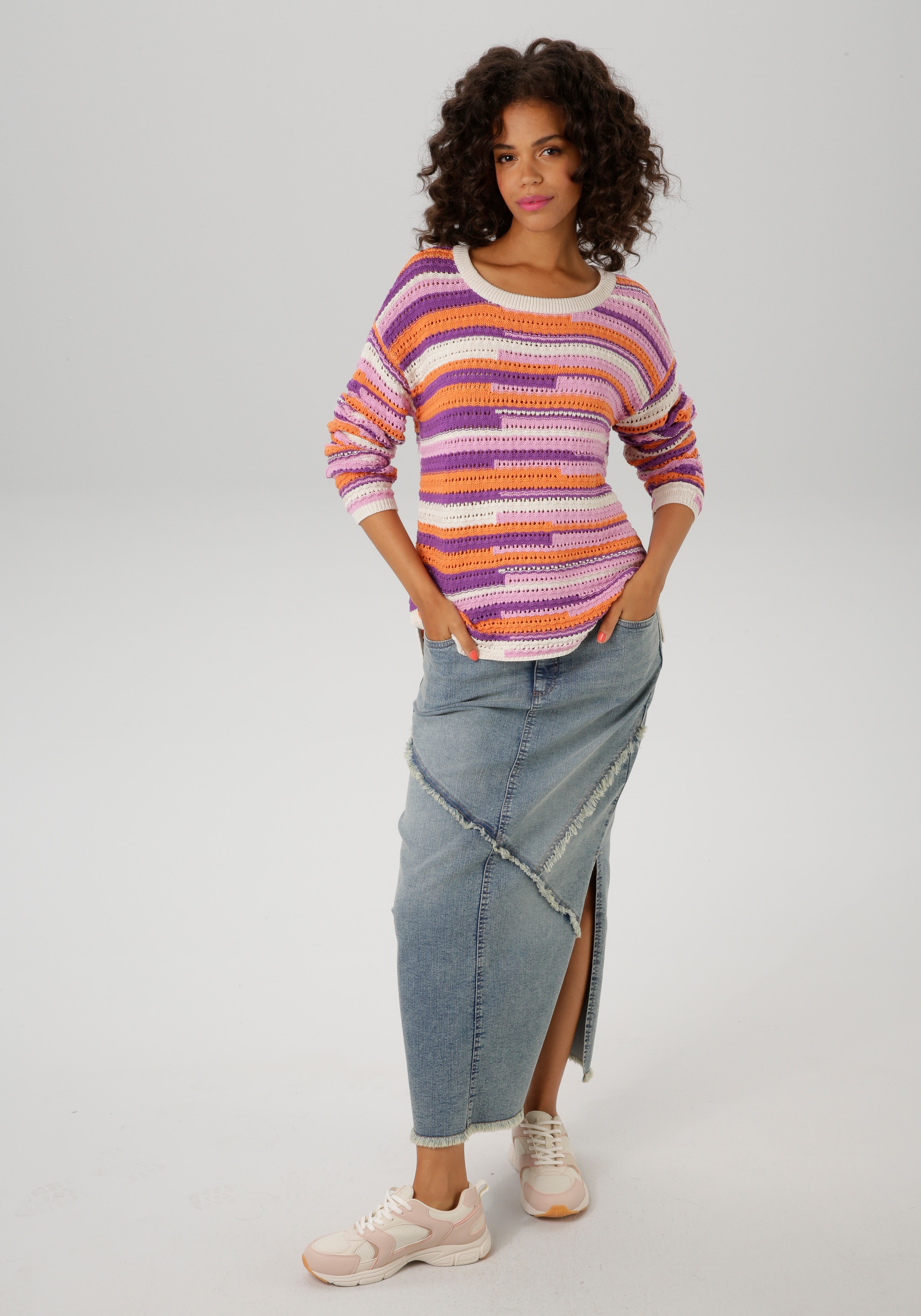 Aniston CASUAL Strickpullover, im extravagantem Streifen-Dessin - NEUE KOLLEKTION