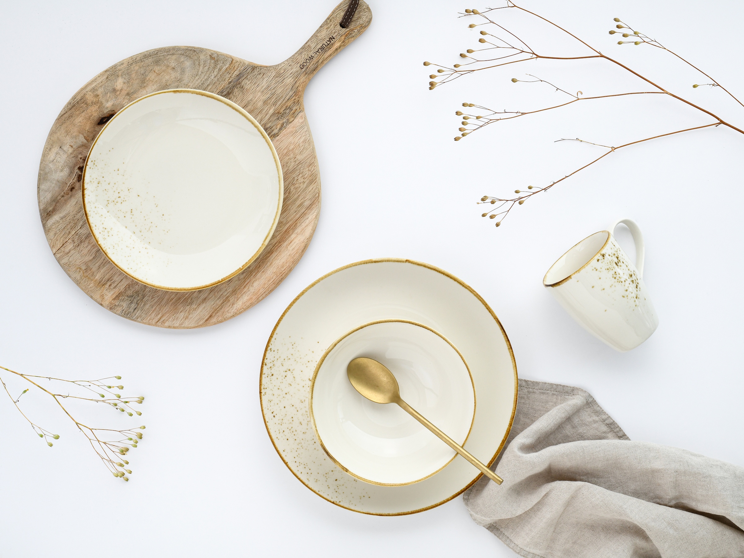 CreaTable Müslischale »Nature Collection, Schalen-Set, 6-tlg.« 6 aus Steinzeug Naturverbundenes Design, Einzigartige Oberfläche