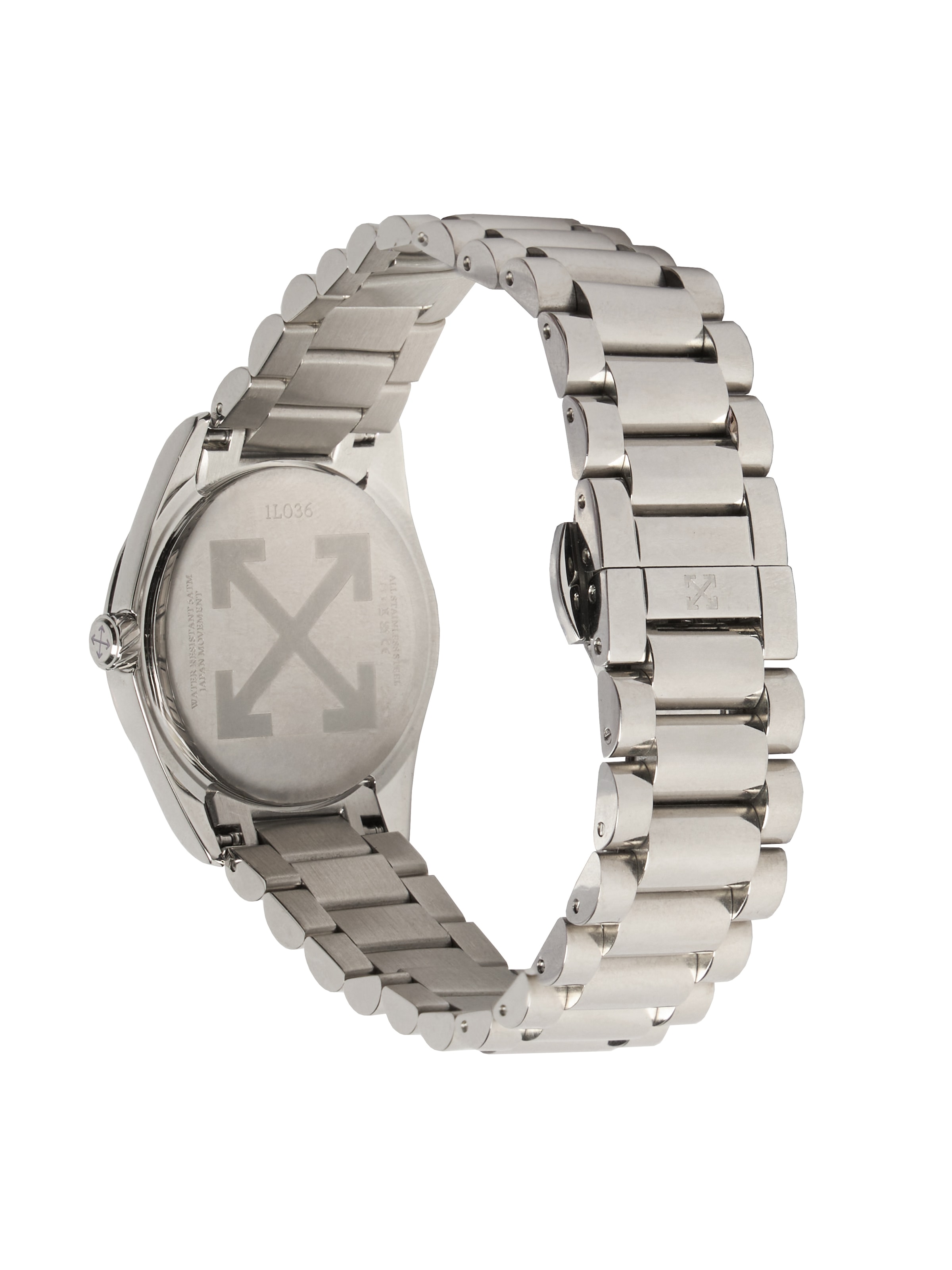 OFF-WHITE Quarzuhr »CROSSING« Armbanduhr, Damenuhr, Edelstahlarmband, analog, Tag
