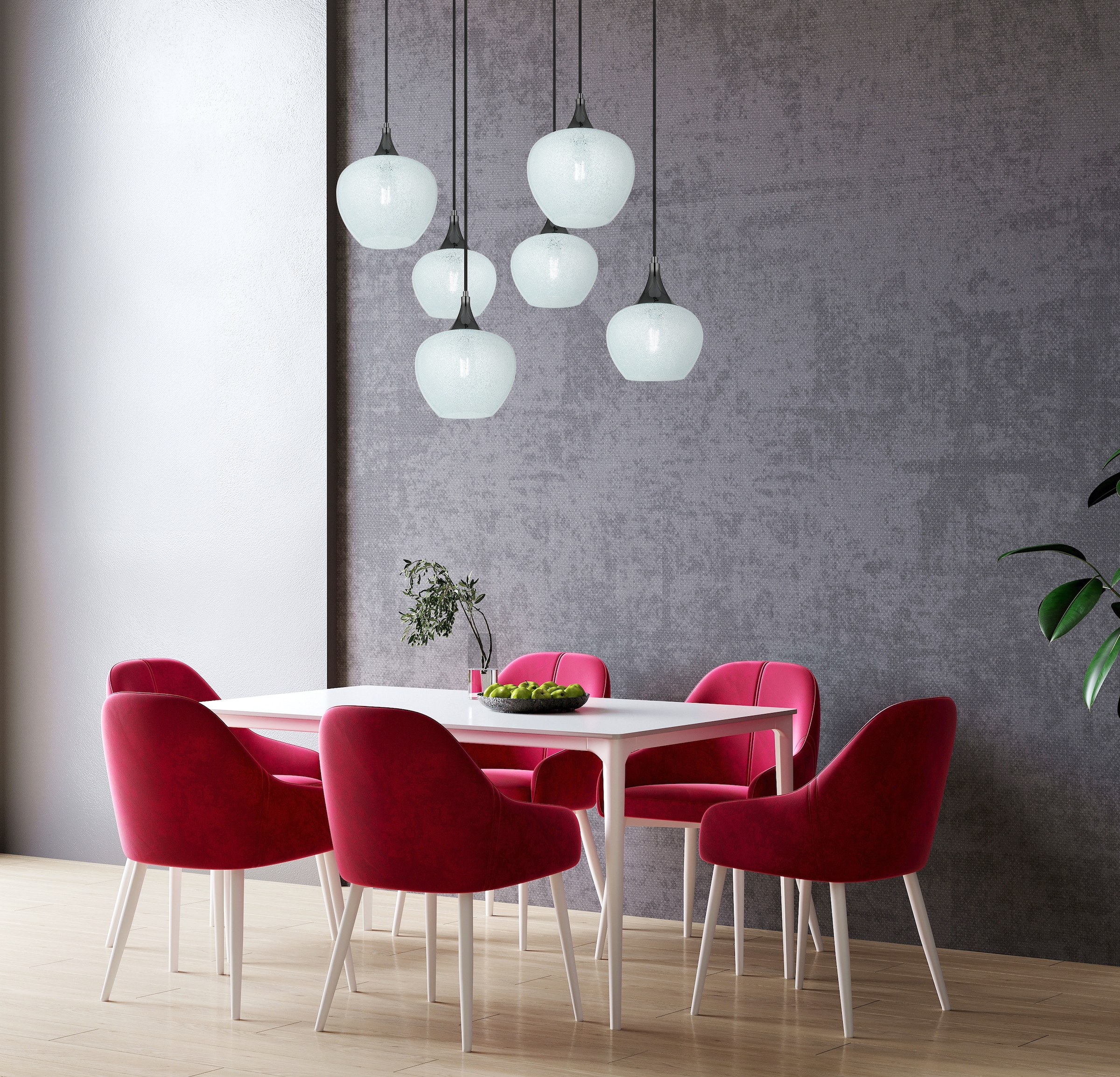 GLOBO LIGHTING Hängeleuchte »MAXY«, Leuchtmittel E27 | ohne Leuchtmittel, Hängelampe/Pendelleuchte/schwarz-chrom/Glas klar/Acrylkristalle