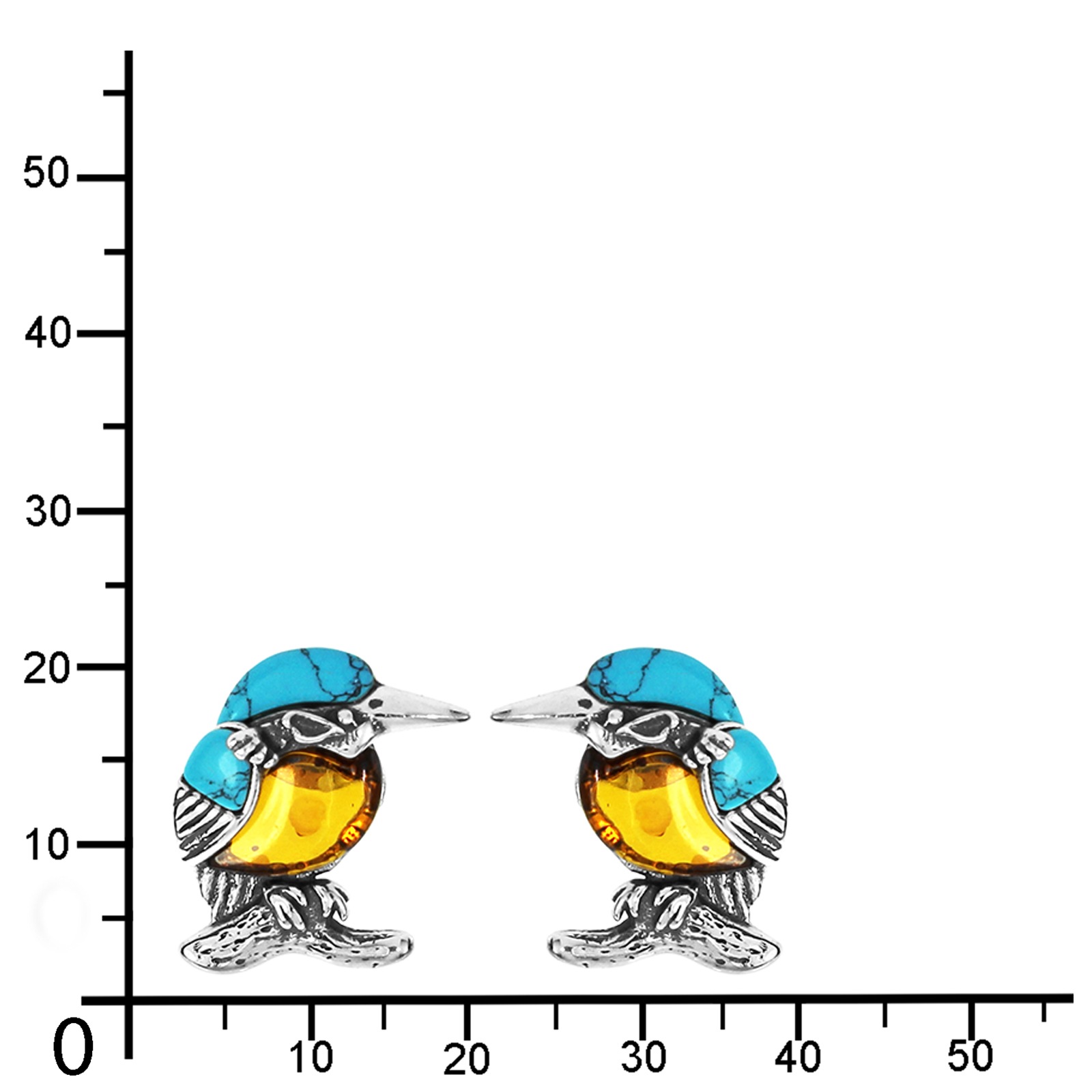 Ostsee-Schmuck Bird Stud Earrings Silver 925 Size 16 2