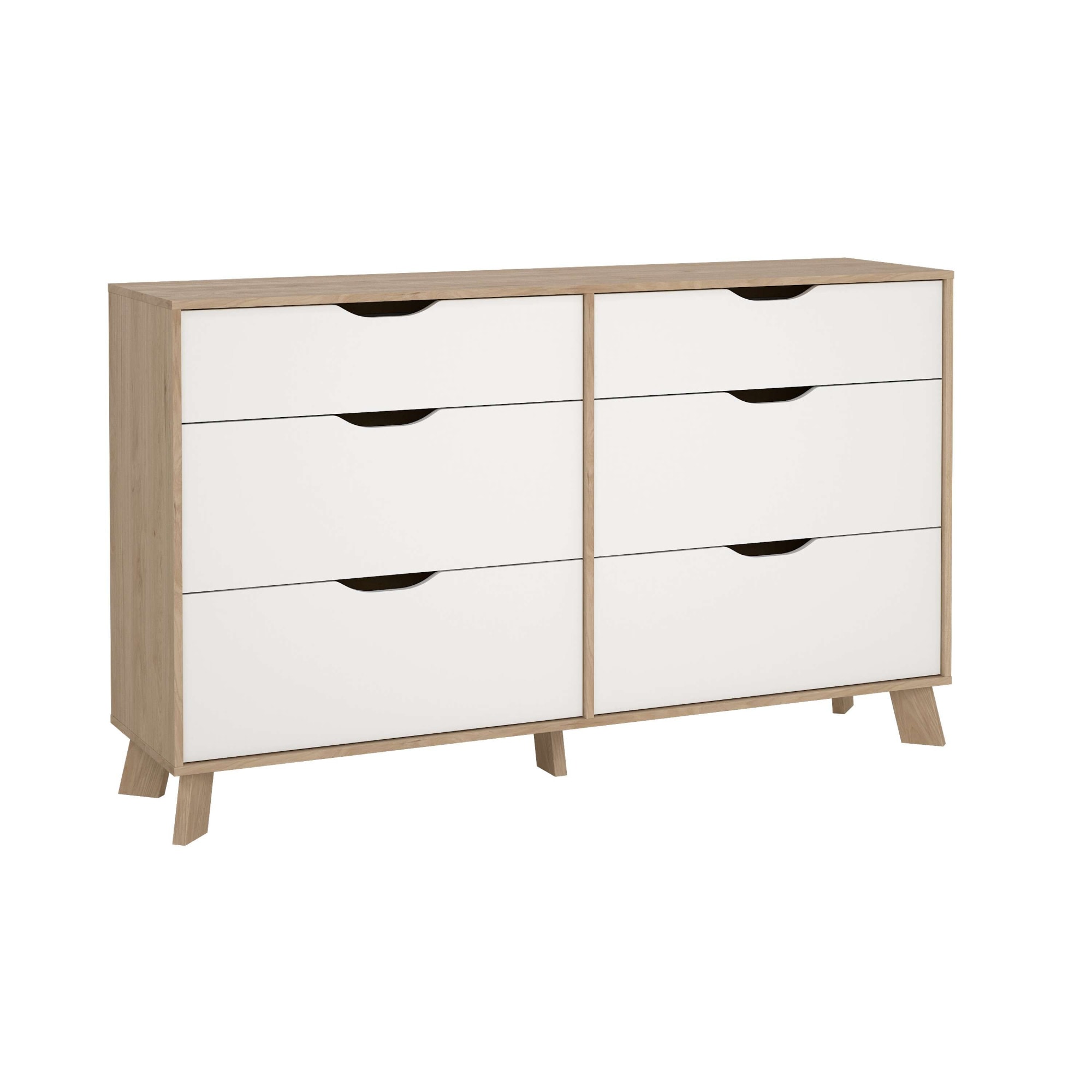 Home affaire Kommode "Ikast, Schubladenschrank, Sideboard, Aufbewahrung, Stauraum" 6 Schubladen, Eingriffsmulden, Breite 156 cm
