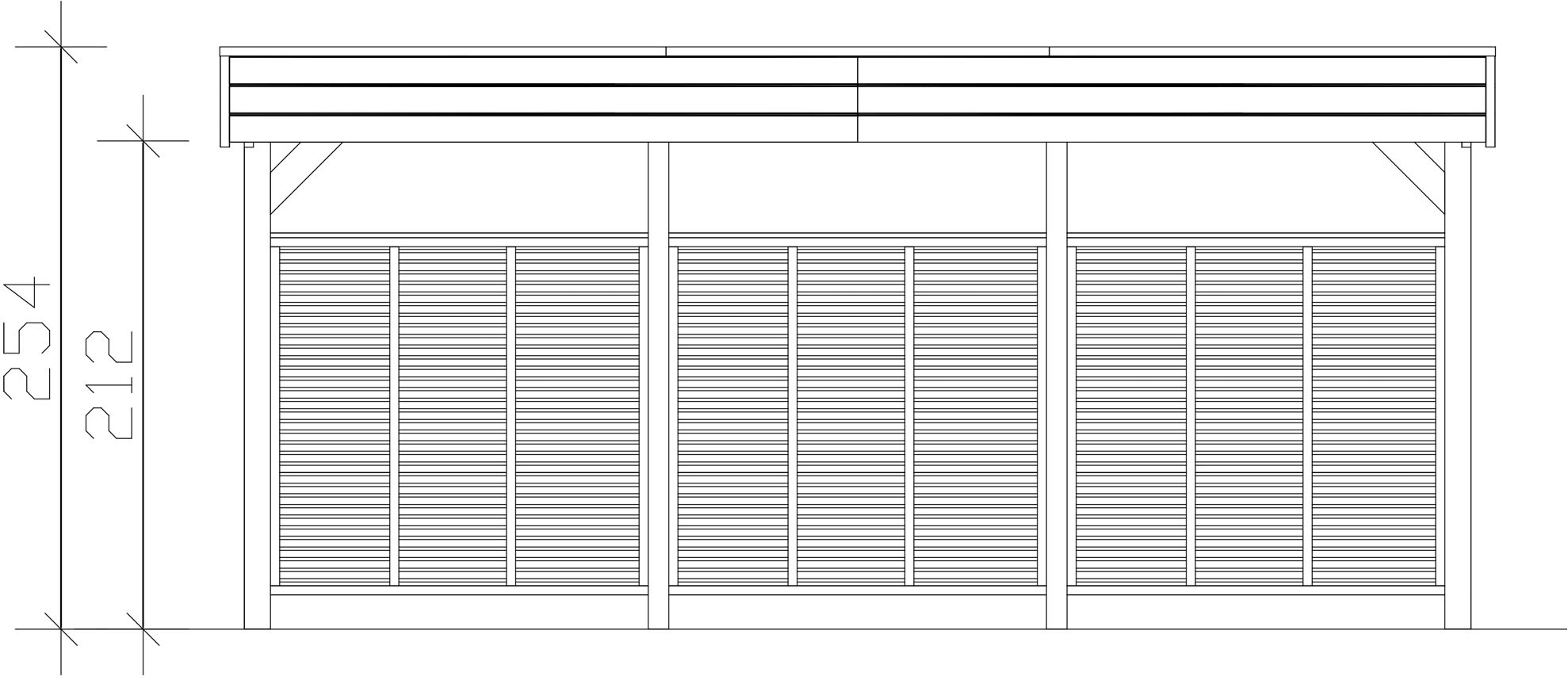 Skanholz Doppelcarport »Friesland Set 13«, Holz, 514 cm, Nussbaum