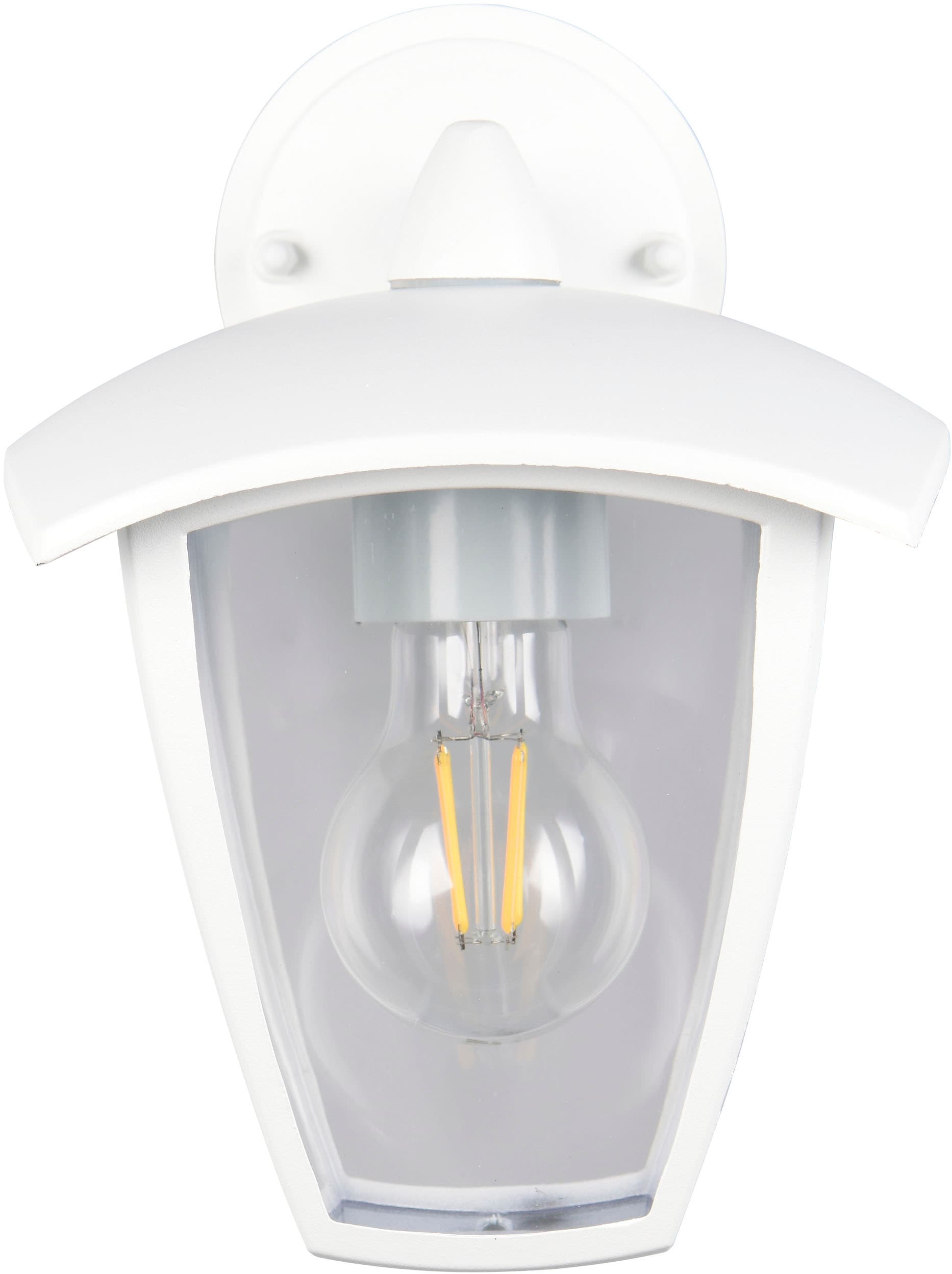 TRIO Leuchten Außen-Wandleuchte »VENTA, Laterne Hauswand Fassadenbeleuchtung, exkl 1x E27 max 10W, IP44«, 1 flammig, Leuchtmittel E27 | Leuchtmittel wechselbar, Wandlampe Laternen-Optik, abwärts gerichtet, Schirm Kunststoff