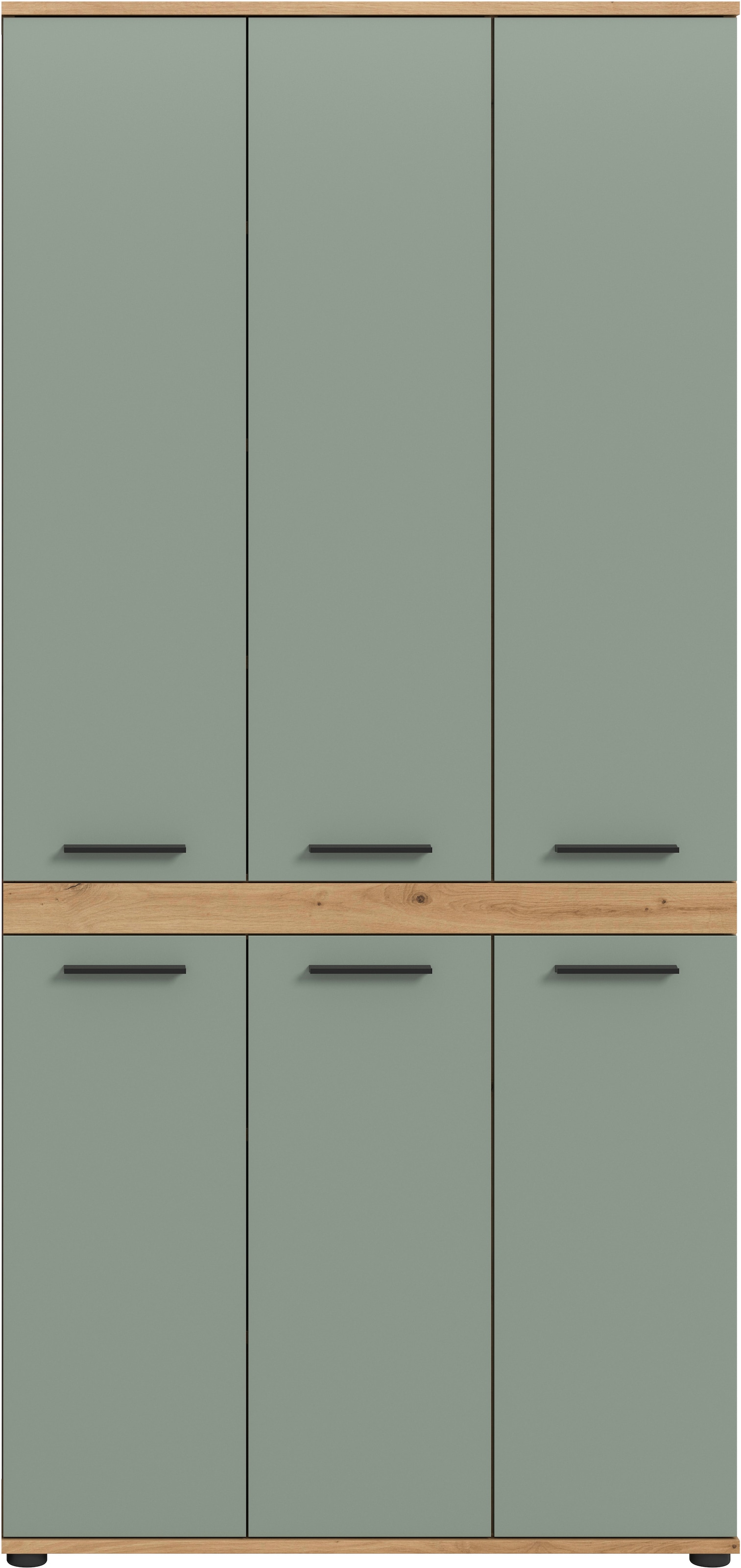 welltime Hochschrank »LUCCA, Breite 90cm, 6 Türen, 10 Fächer, 6 Einlegeböden« Badschrank, Badmöbel, Badezimmer, Universalschrank, Mehrzweckschrank