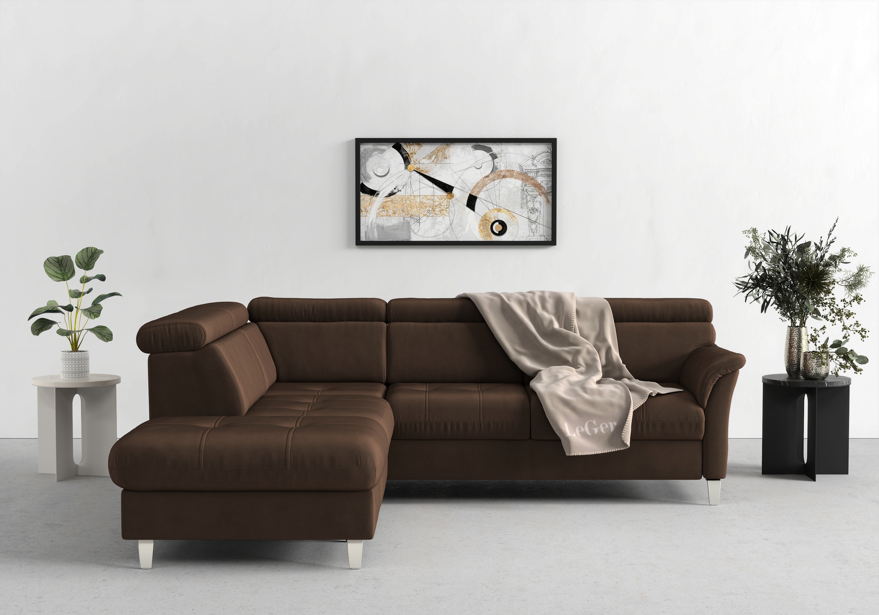 sit&more Ecksofa "Marano L-Form" inklusive Kopfteilverstellung, optional Schlaffunktion & Bettkasten