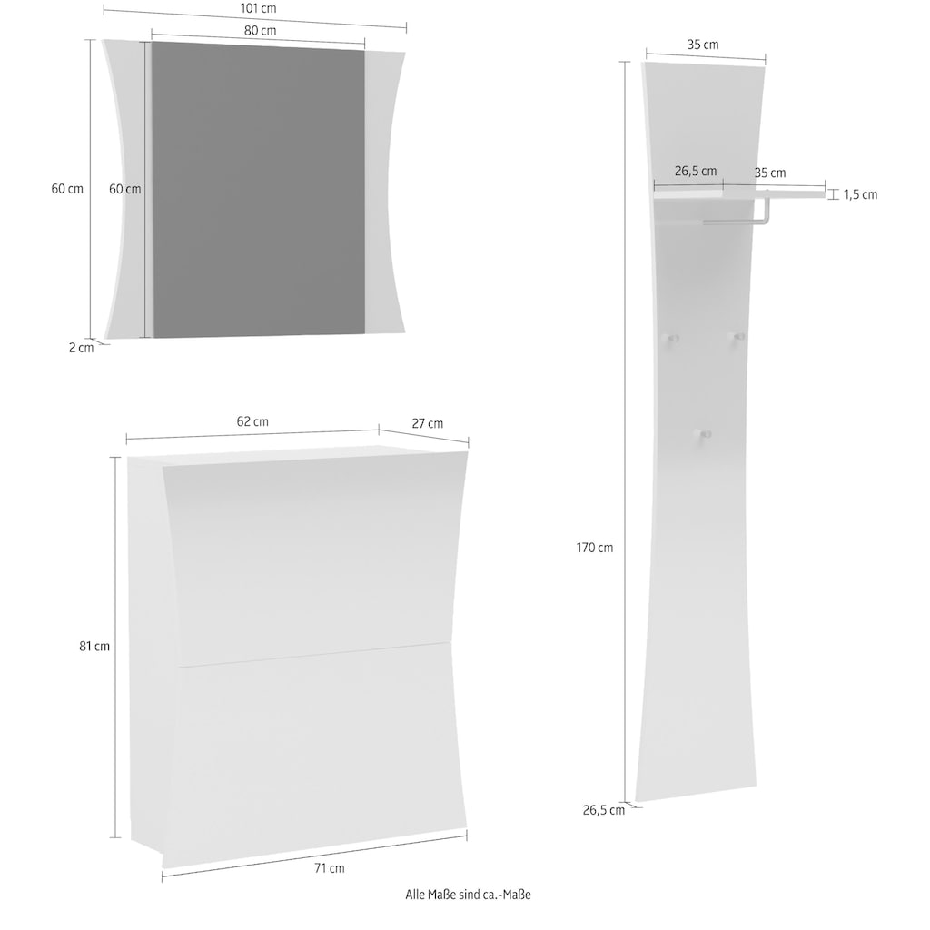 INOSIGN Garderoben-Set »Arco«, (Set, 3 St.)